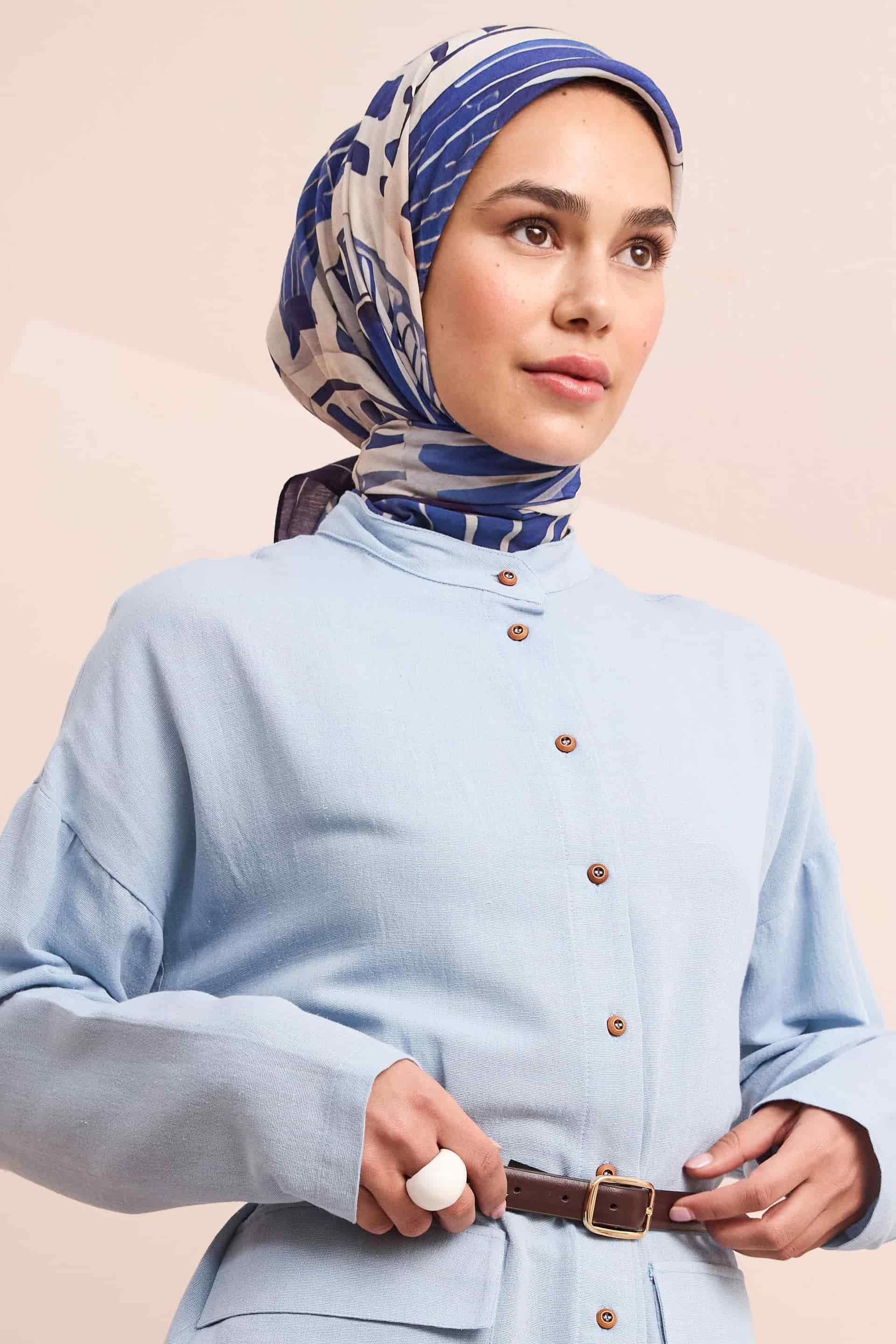 İndigo-Barok Eşarp