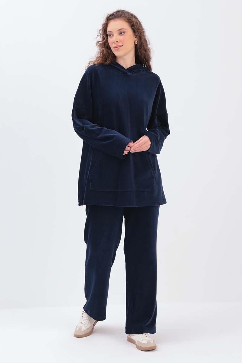 Hooded Kangaroo Pants Suit With Pockets