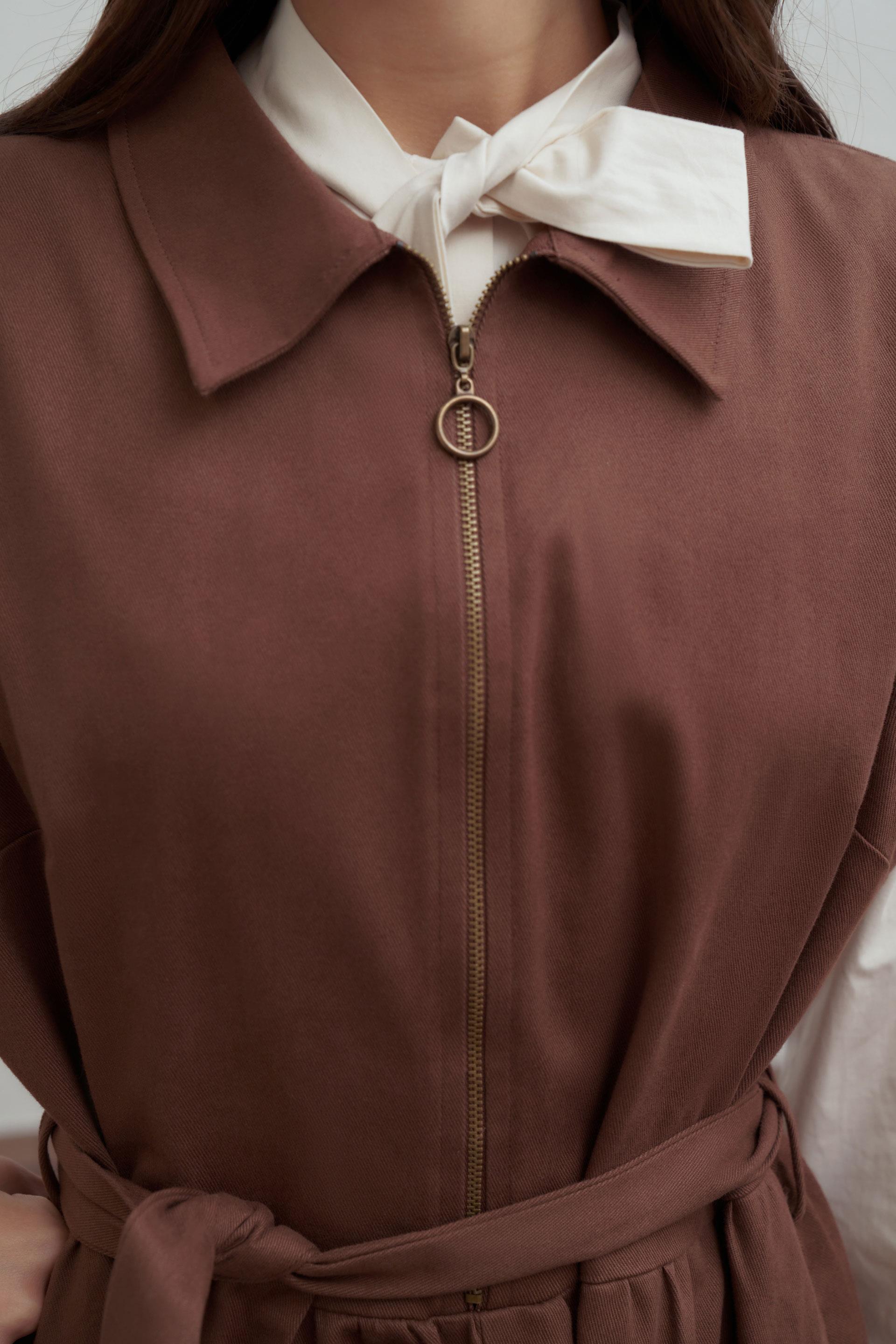 Kahve-Belden Baglamalı Gabardin Jile