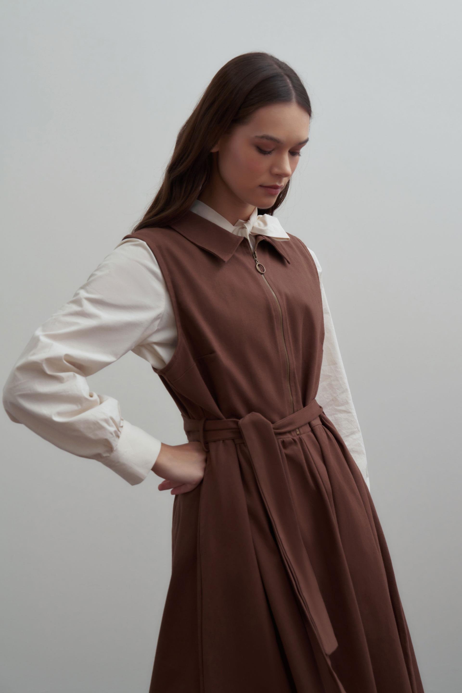 Kahve-Belden Baglamalı Gabardin Jile