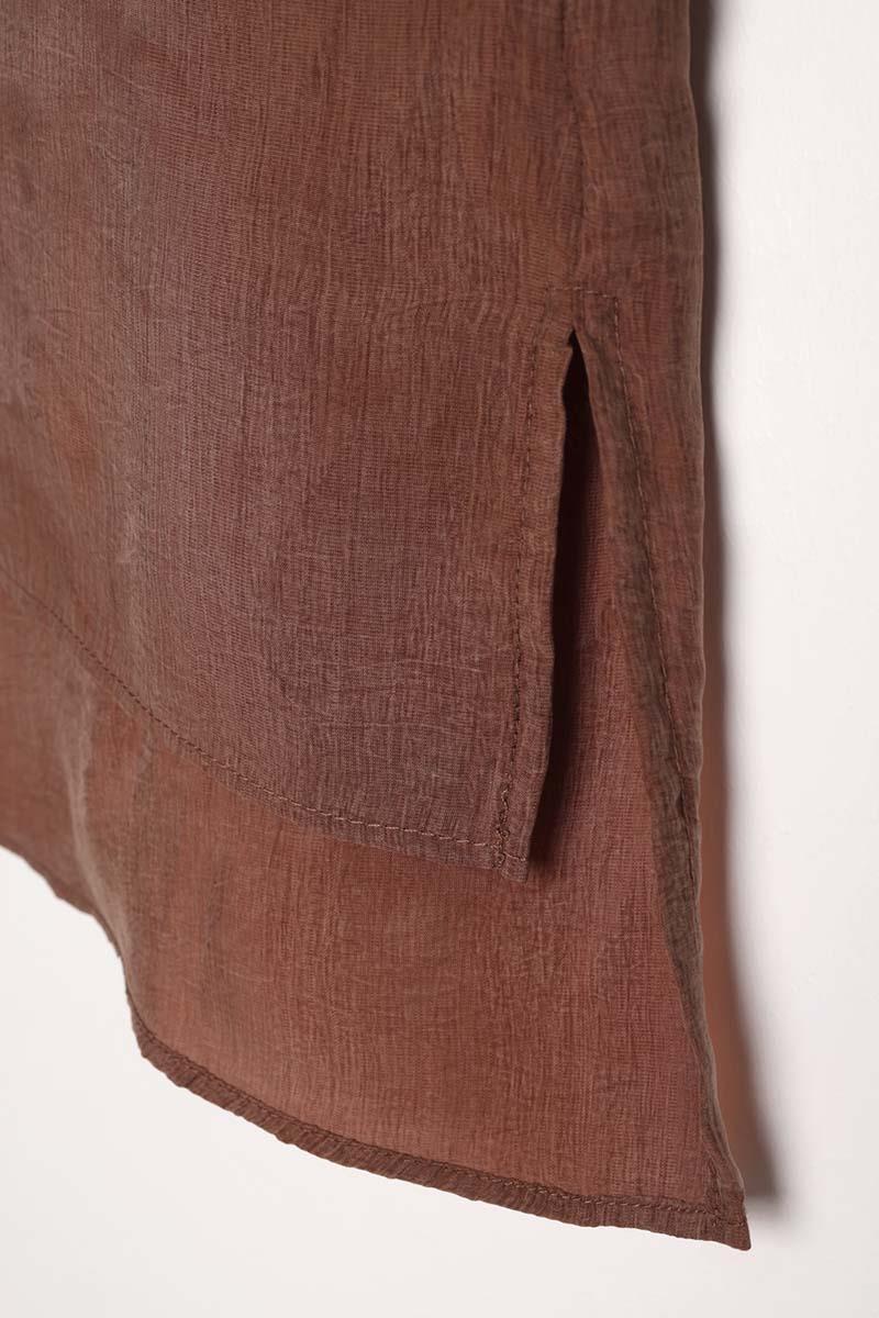 Dik Yakalı Kolu Pileli  Gömlek Tunik