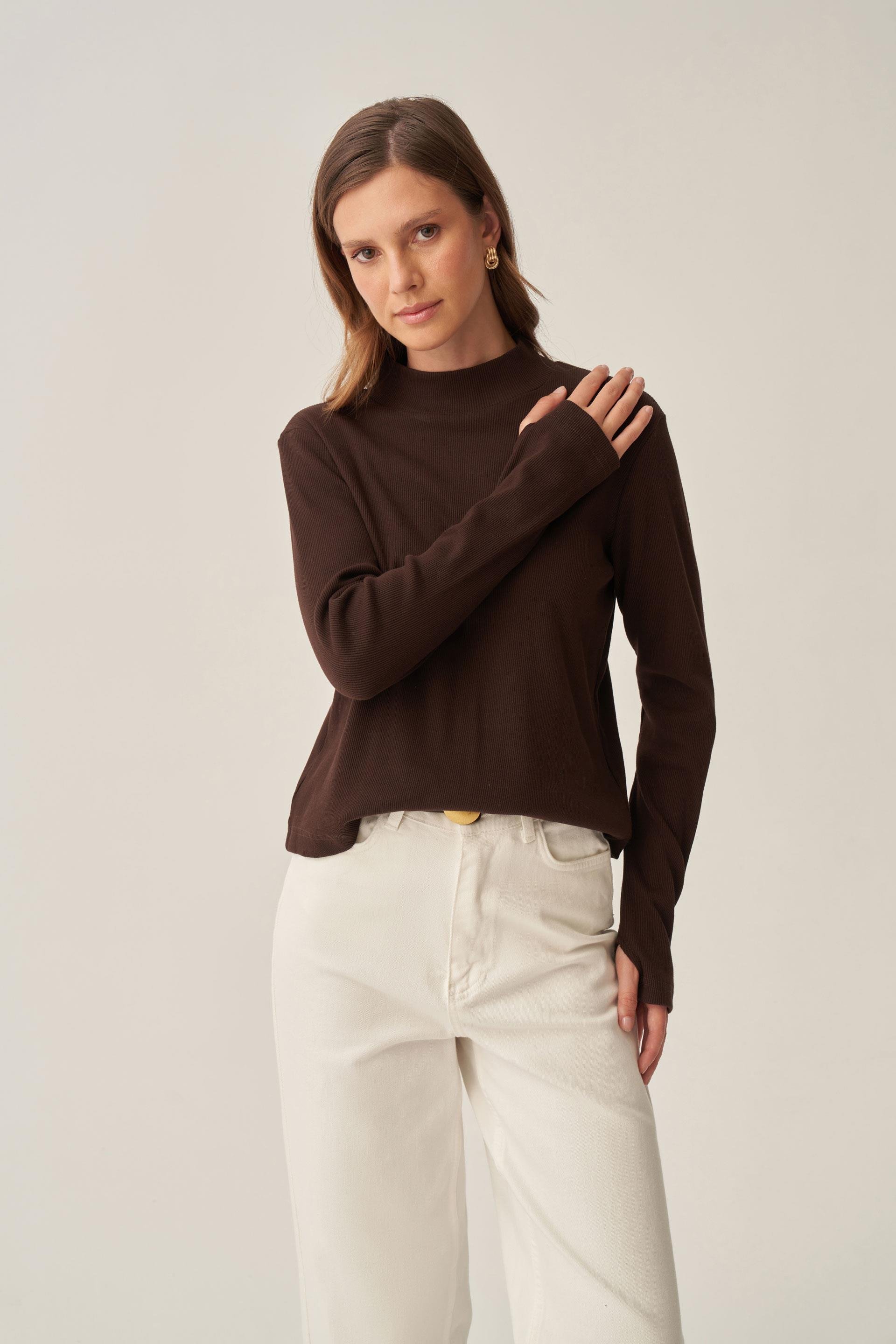 Kahve-Parmaklıklı Balıkçı Yaka Body