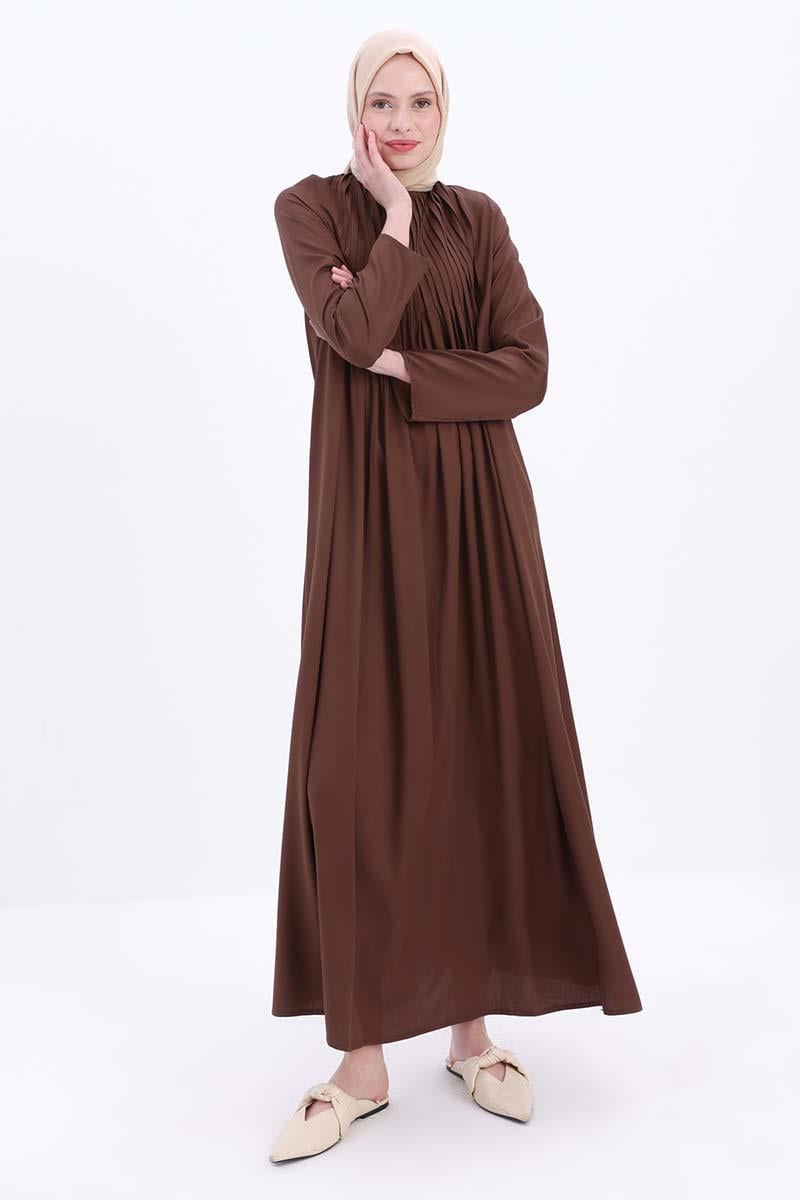 Pileli Viskon Elbise