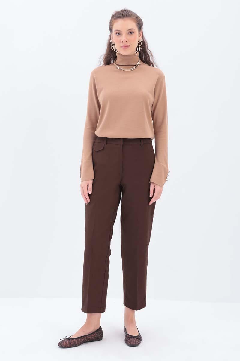 Süs Cep Kapaklı Pensli Havuç Pantolon