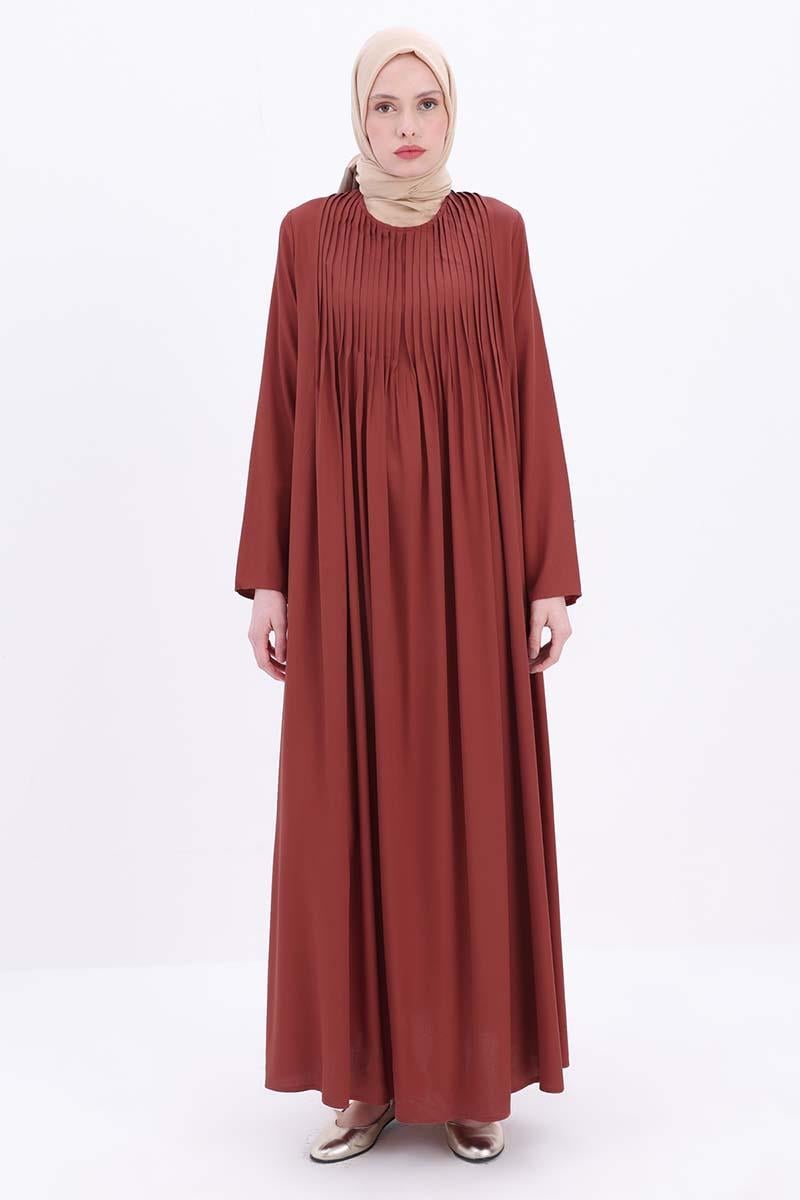 Pileli Viskon Elbise