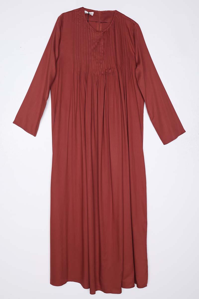 Pileli Viskon Elbise