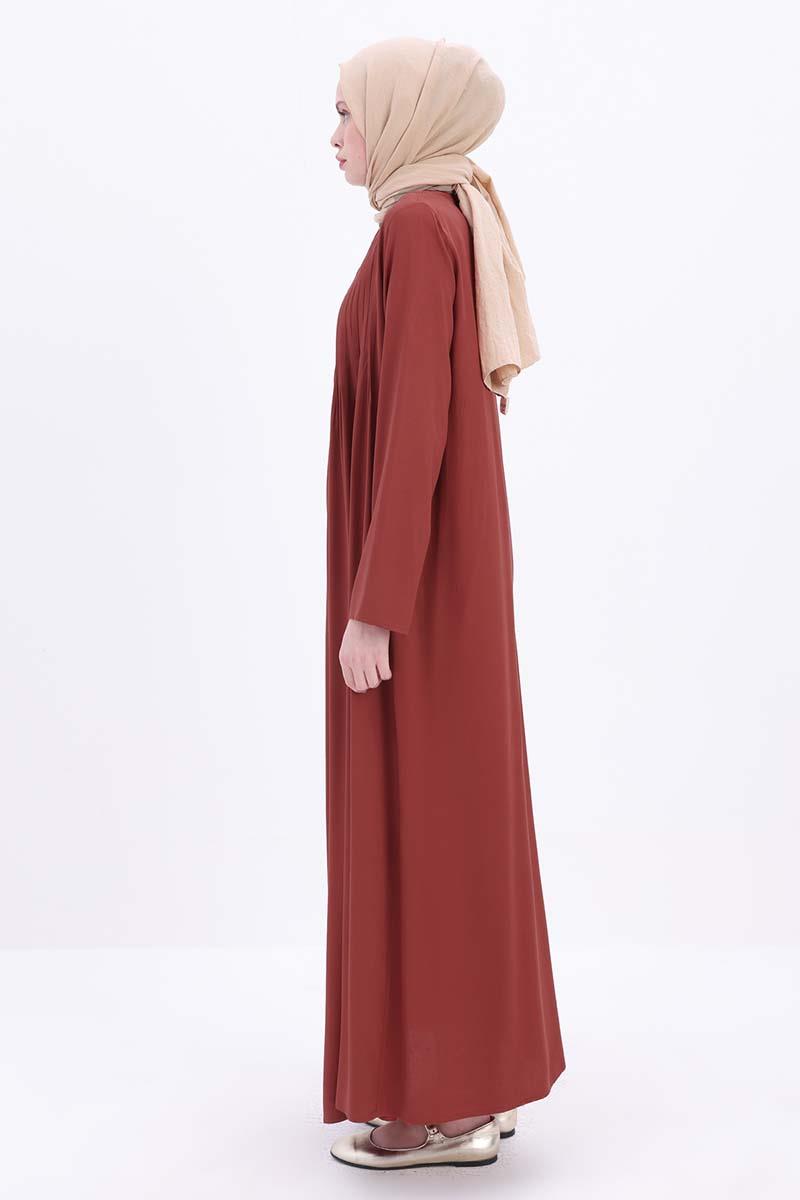 Pileli Viskon Elbise