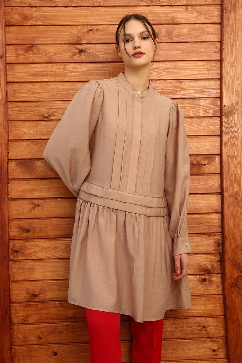 Pleat Detailed Shirt Tunic