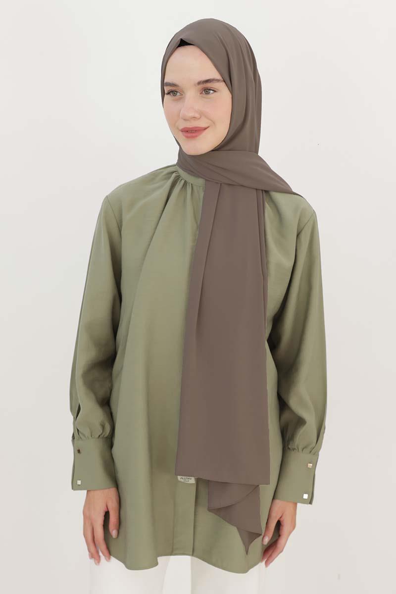 Koyu Vizon-Medine İpeği Şal