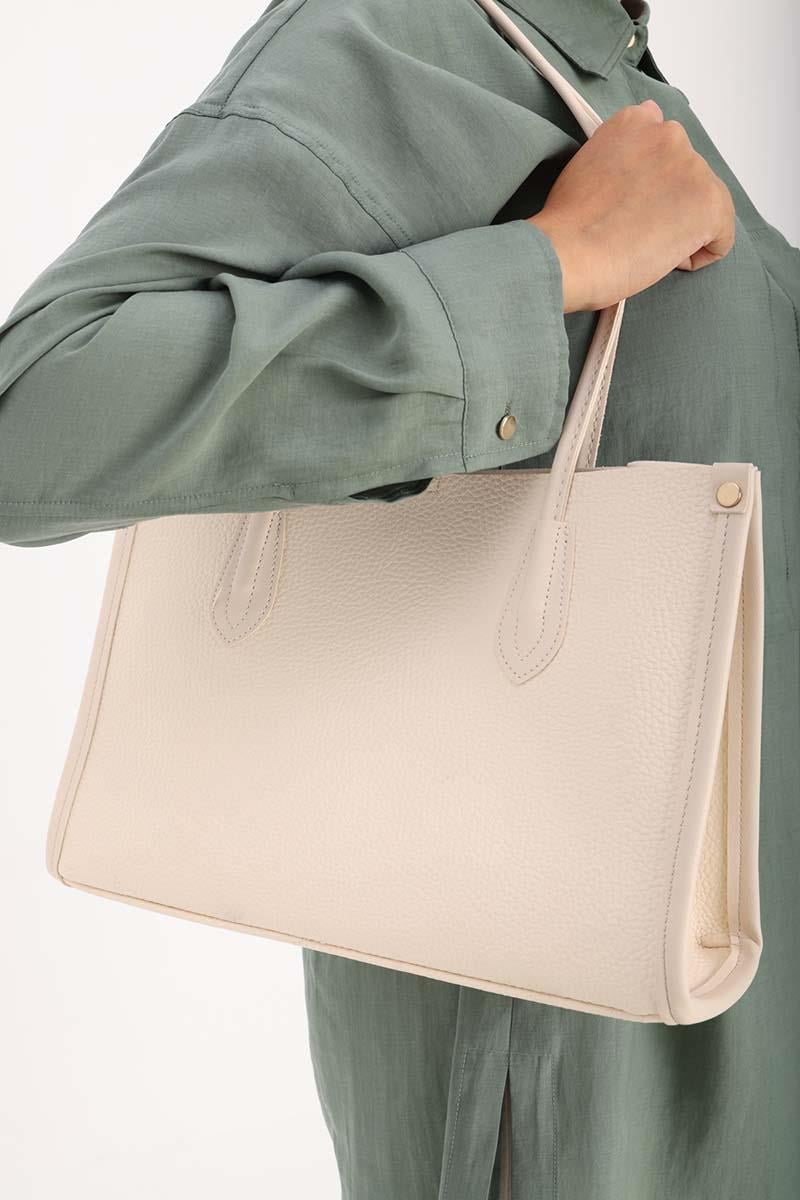 Kroko Desen Suni Deri Omuz Çantası