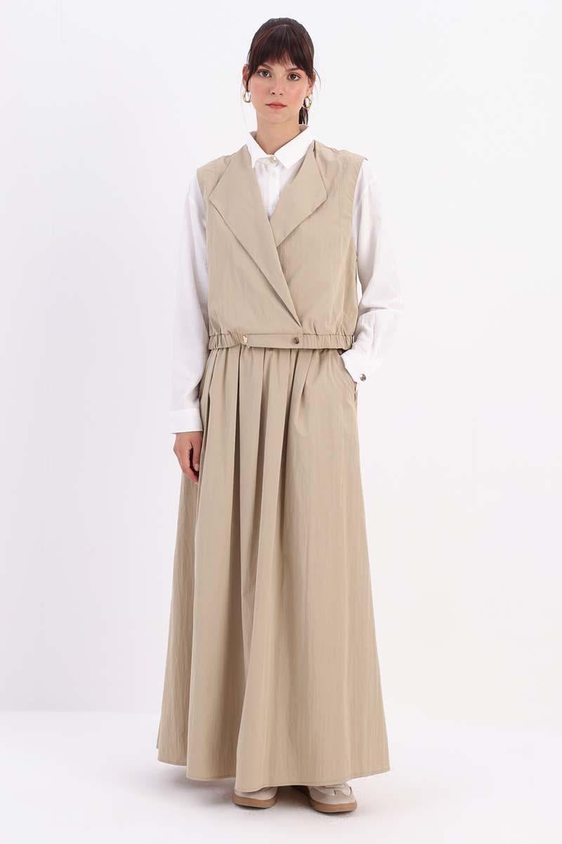 Kum-Yelekli Etekli Takım