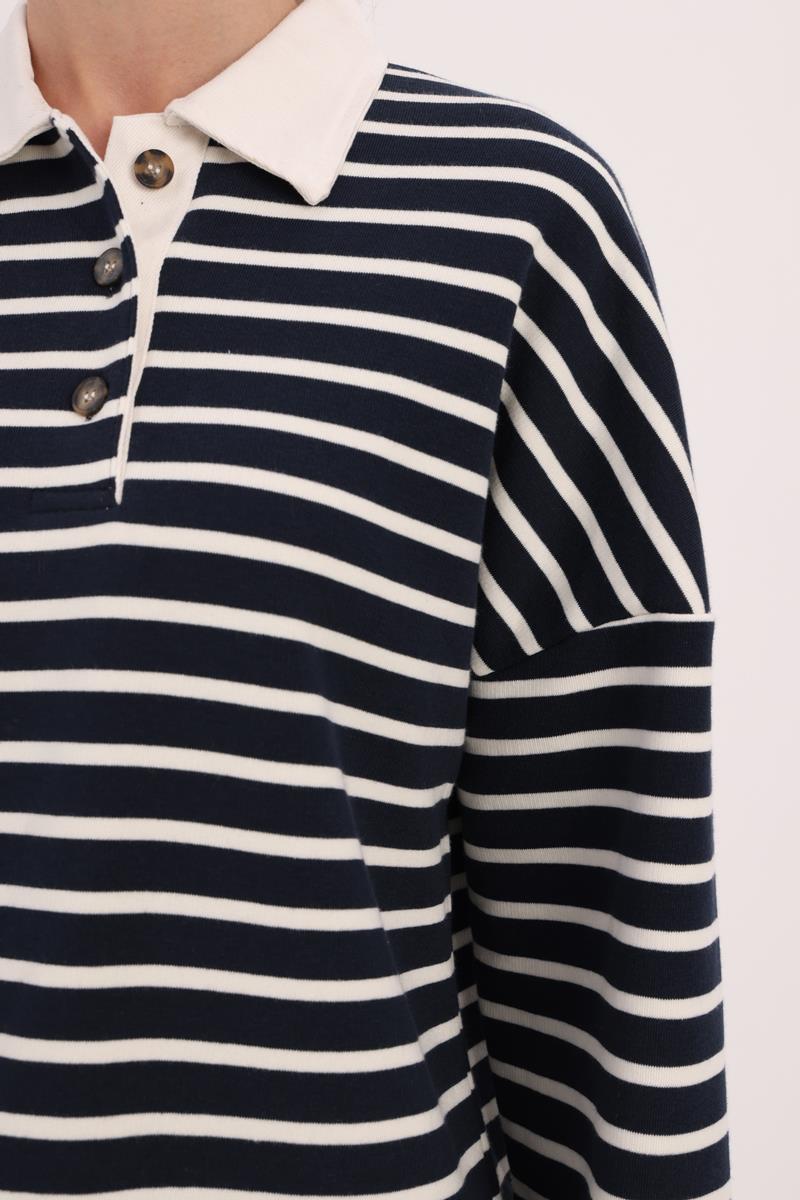 Cotton Striped Sweatshirt