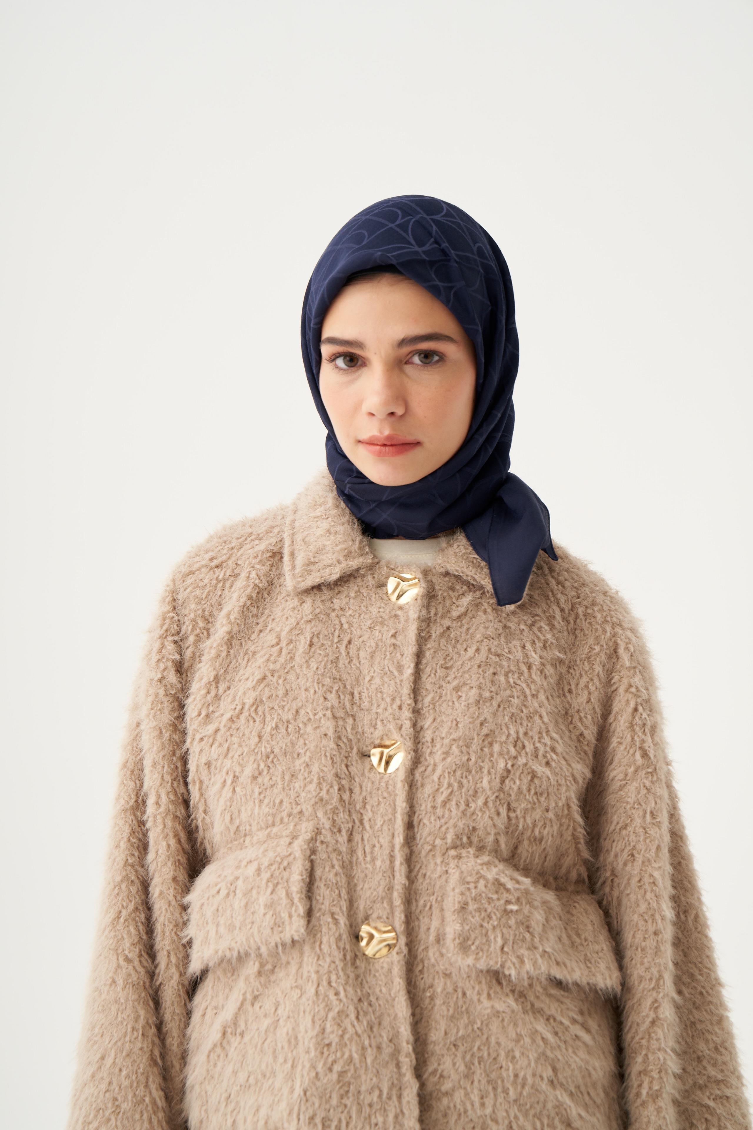 Lacivert-İpek Eşarp