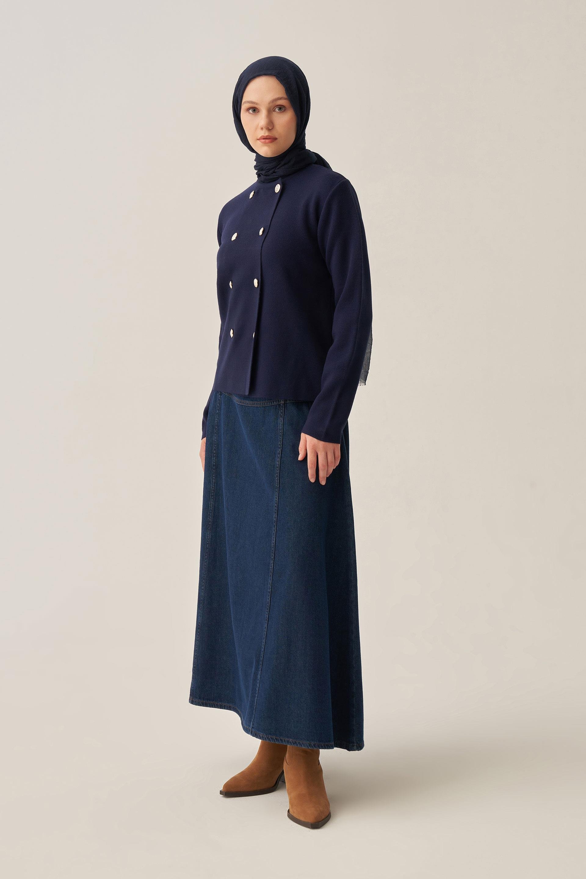 Lacivert-Kısa Form Şık Ceket