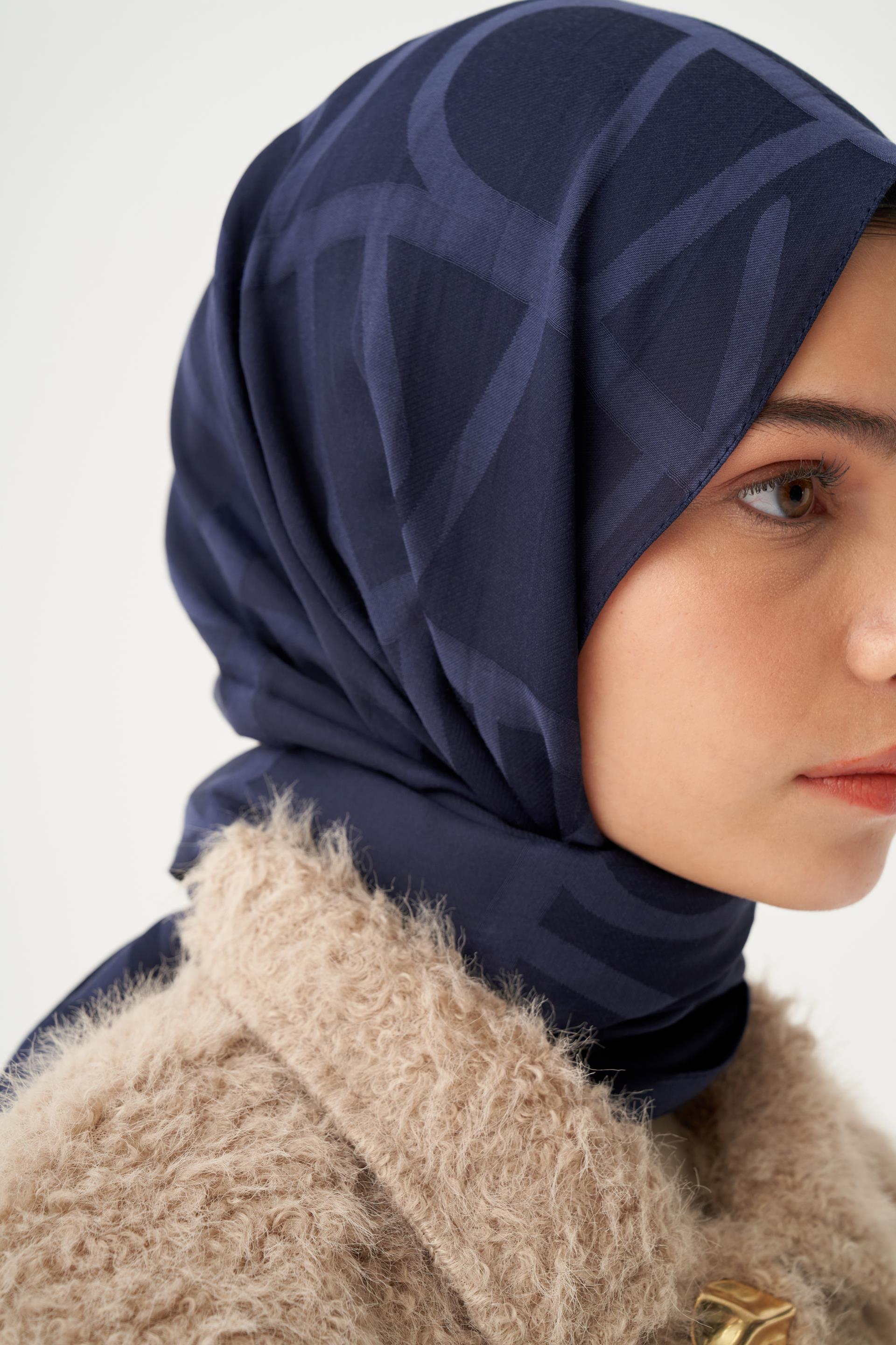 Lacivert-Modal Pamuklu Şal