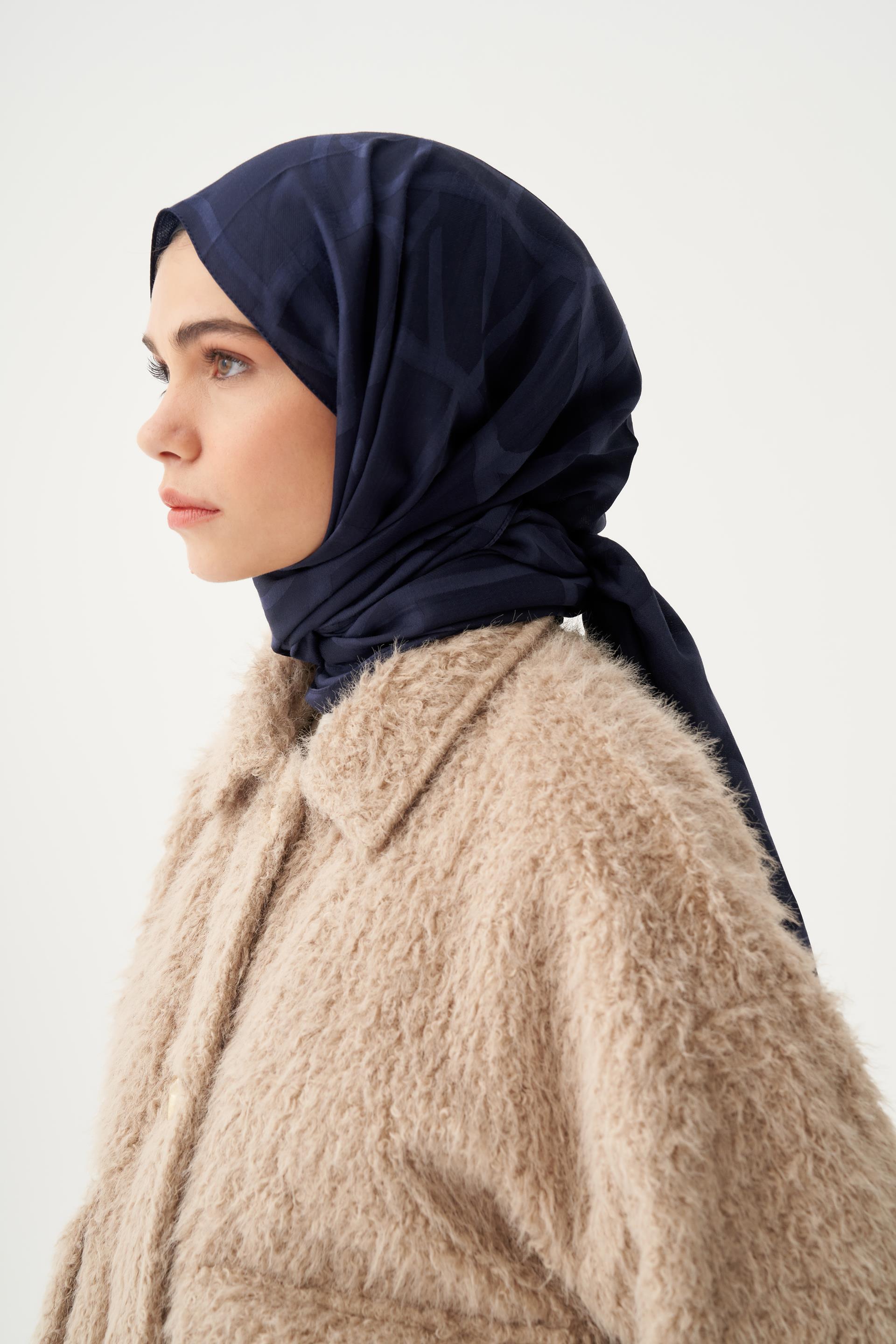 Lacivert-Modal Pamuklu Şal