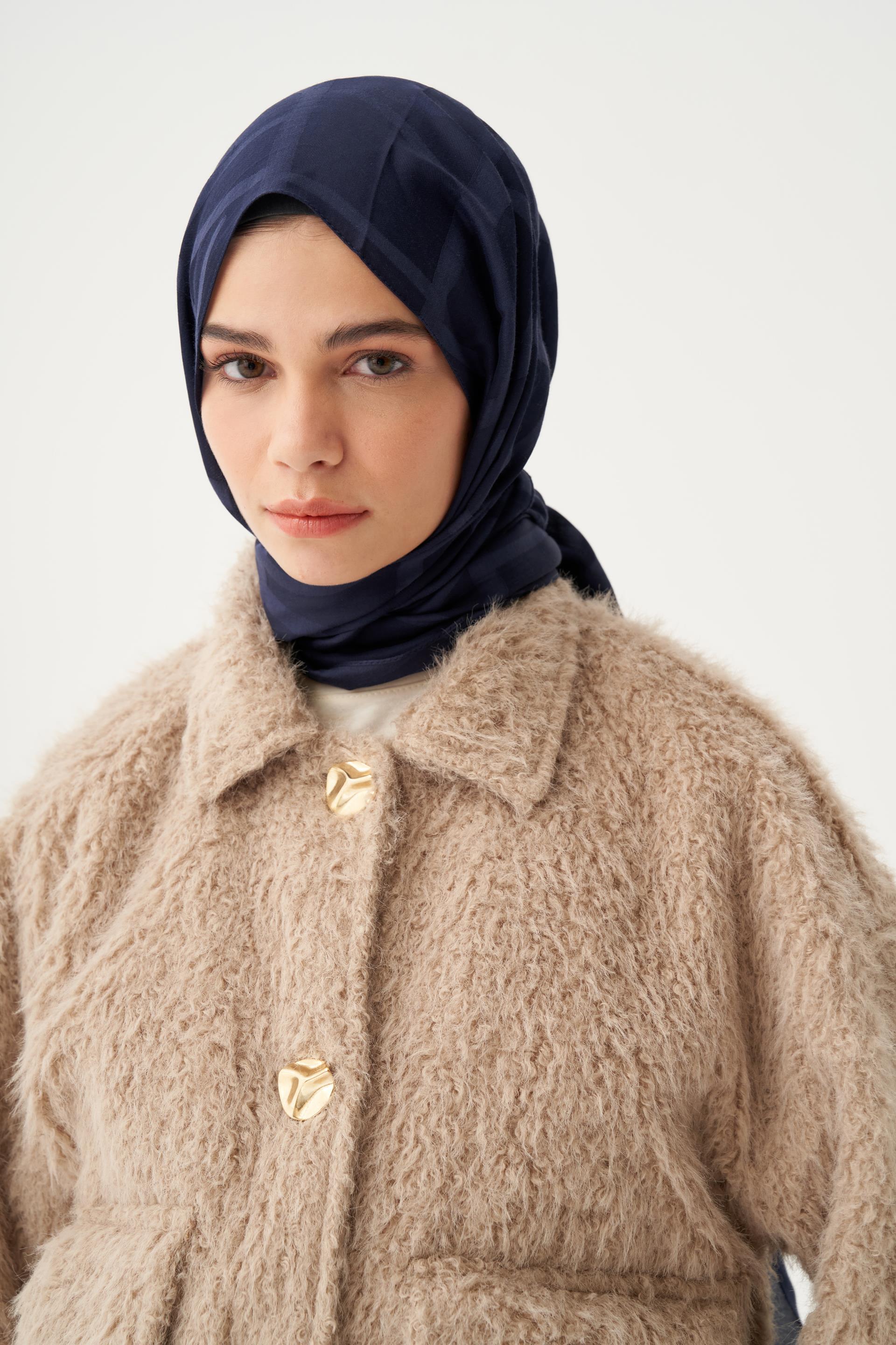 Lacivert-Modal Pamuklu Şal