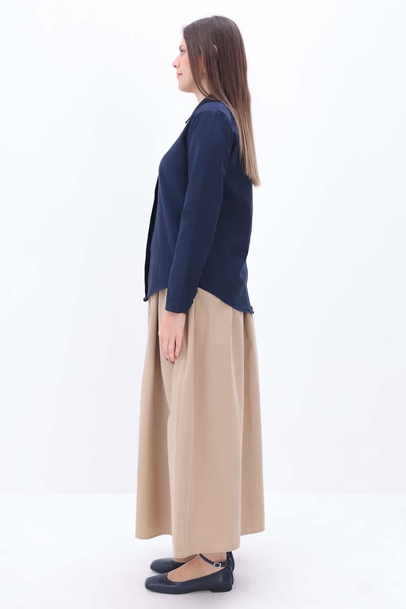 Pamuklu Gizli Patlı Gömlek 