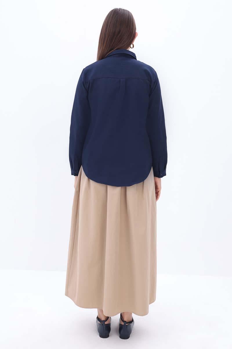 Pamuklu Gizli Patlı Gömlek 