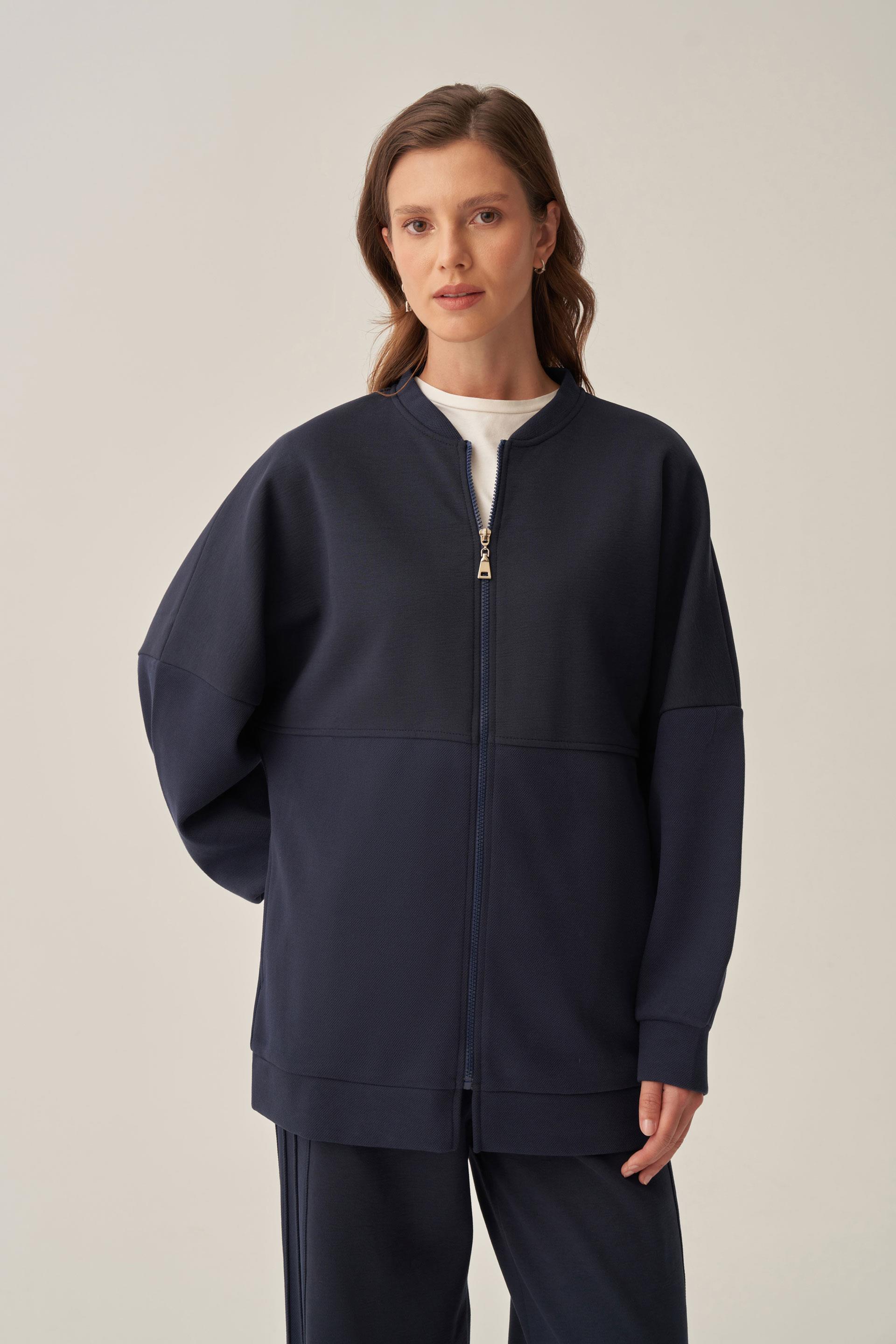 Lacivert-Pike Dokulu İnterlok Eşofman Takımı