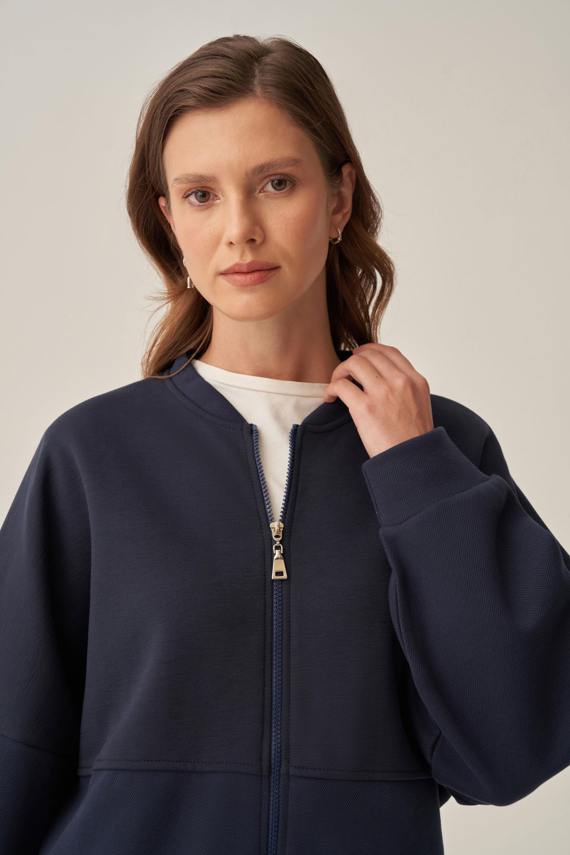 Lacivert-Pike Dokulu İnterlok Eşofman Takımı