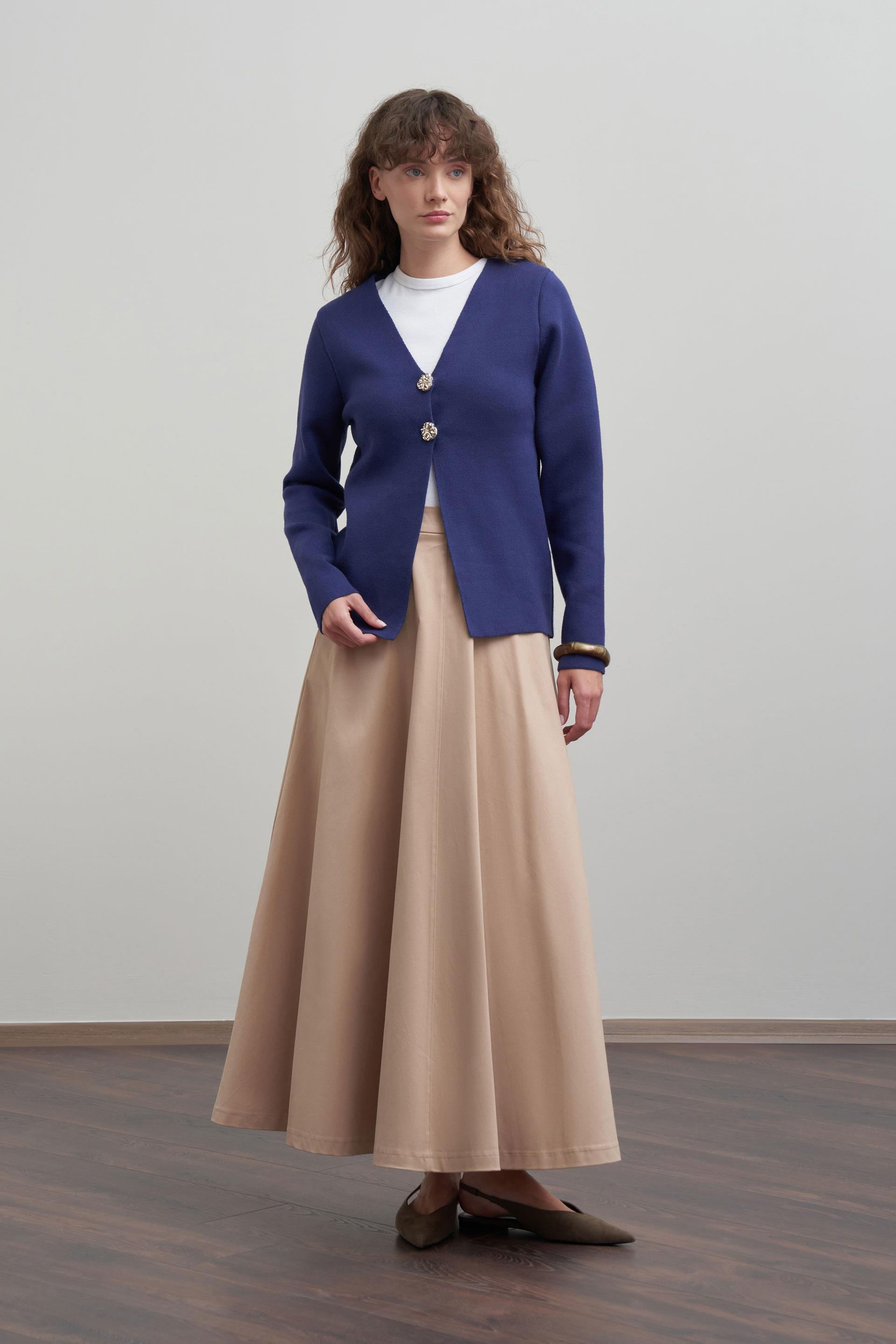 Lacivert-Şal Yaka Triko Hırka