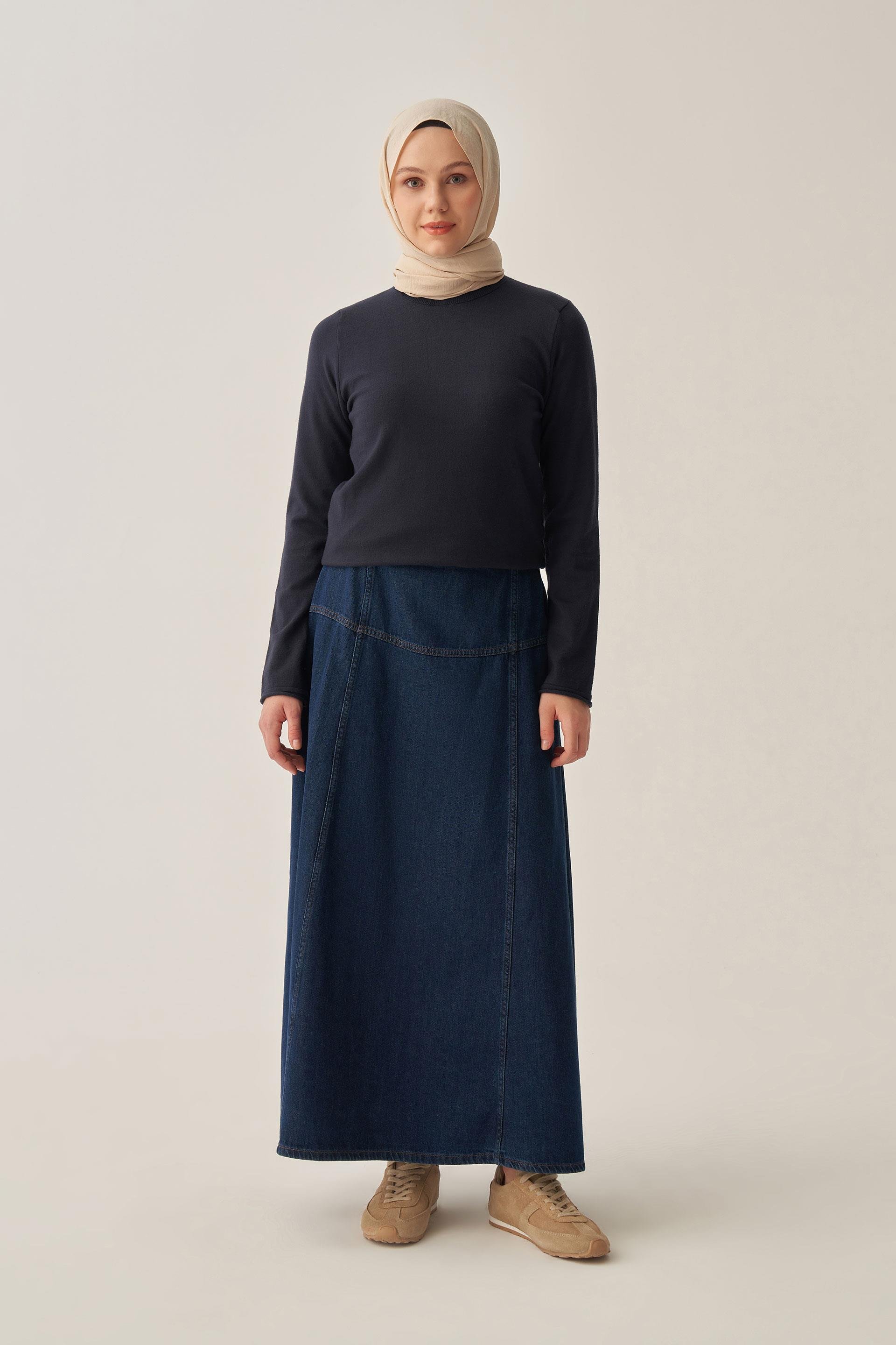 Lacivert-Yarım Balıkçı Uzun Kol Kazak