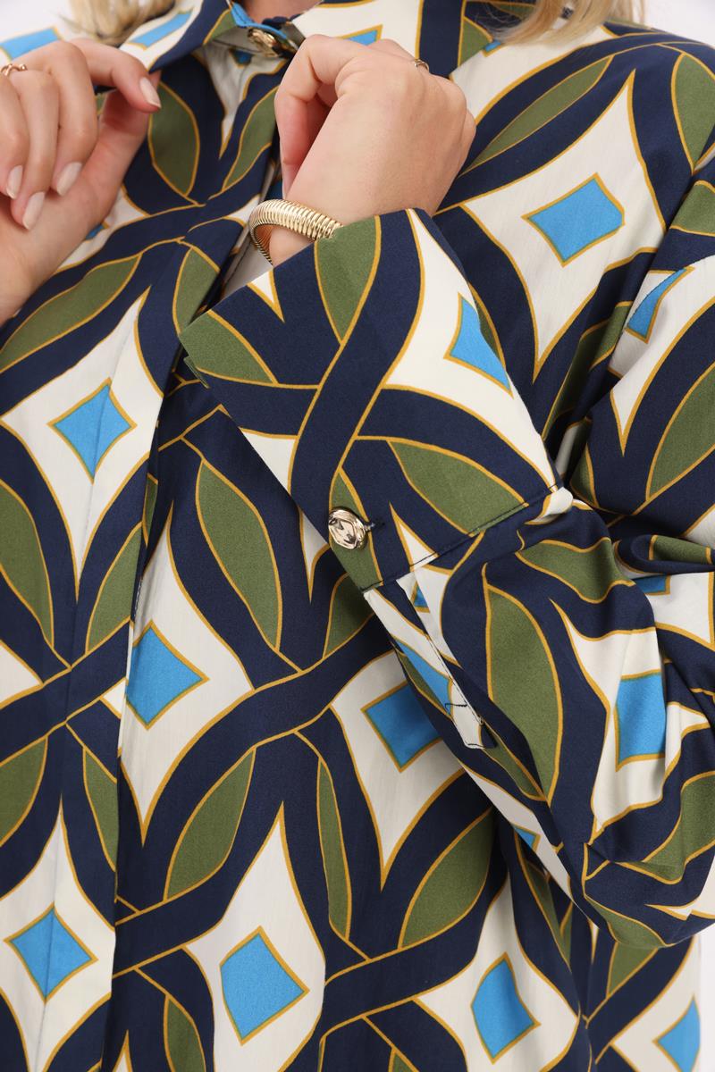 100% Cotton Patterned Shirt Tunic