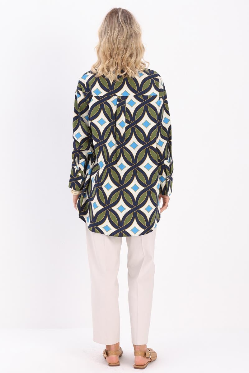 100% Cotton Patterned Shirt Tunic