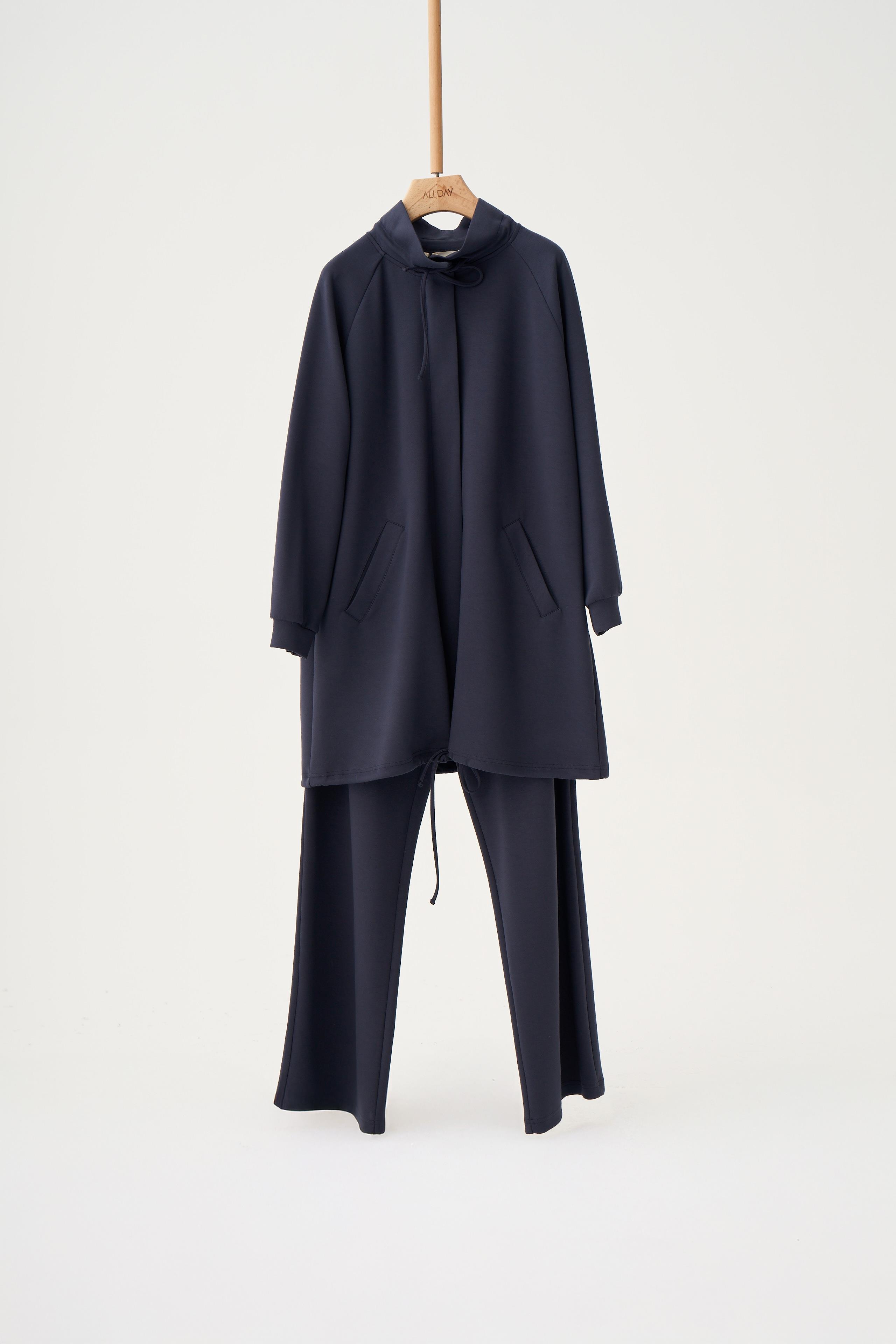 Lacivert-Yumuşak Dokulu Reglan Pantolonlu Takım