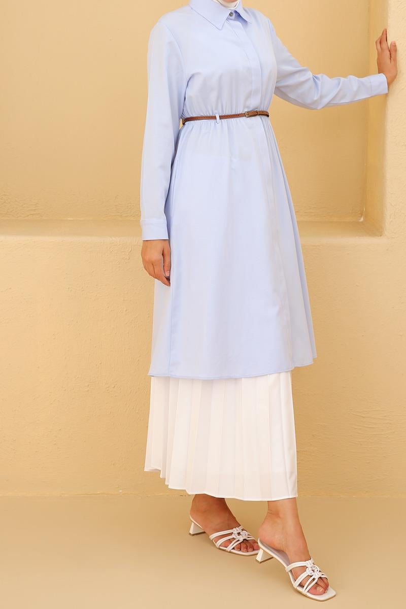 Long Shirt Tunic With Belt
