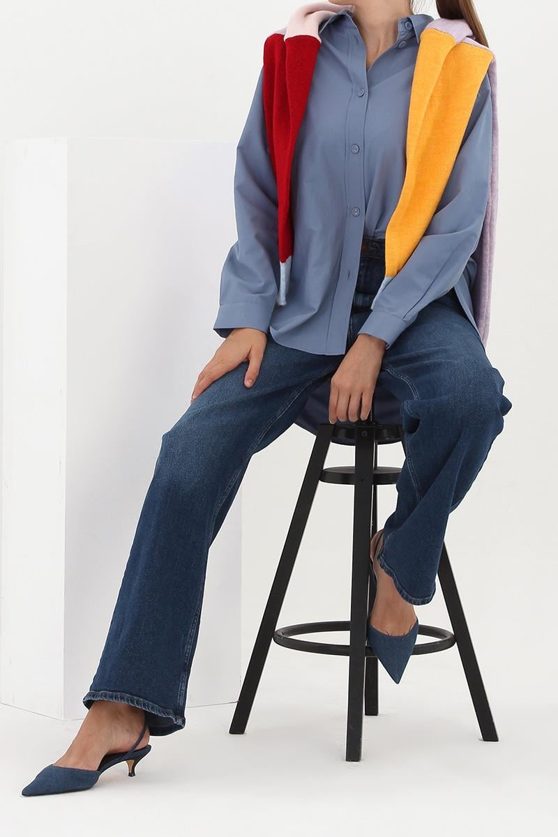  Back Detailed Oversize Shirt 