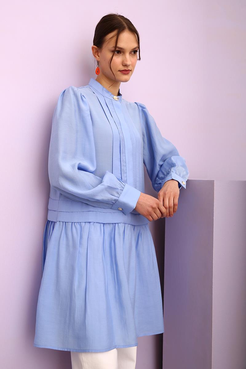 Pleat Detailed Shirt Tunic