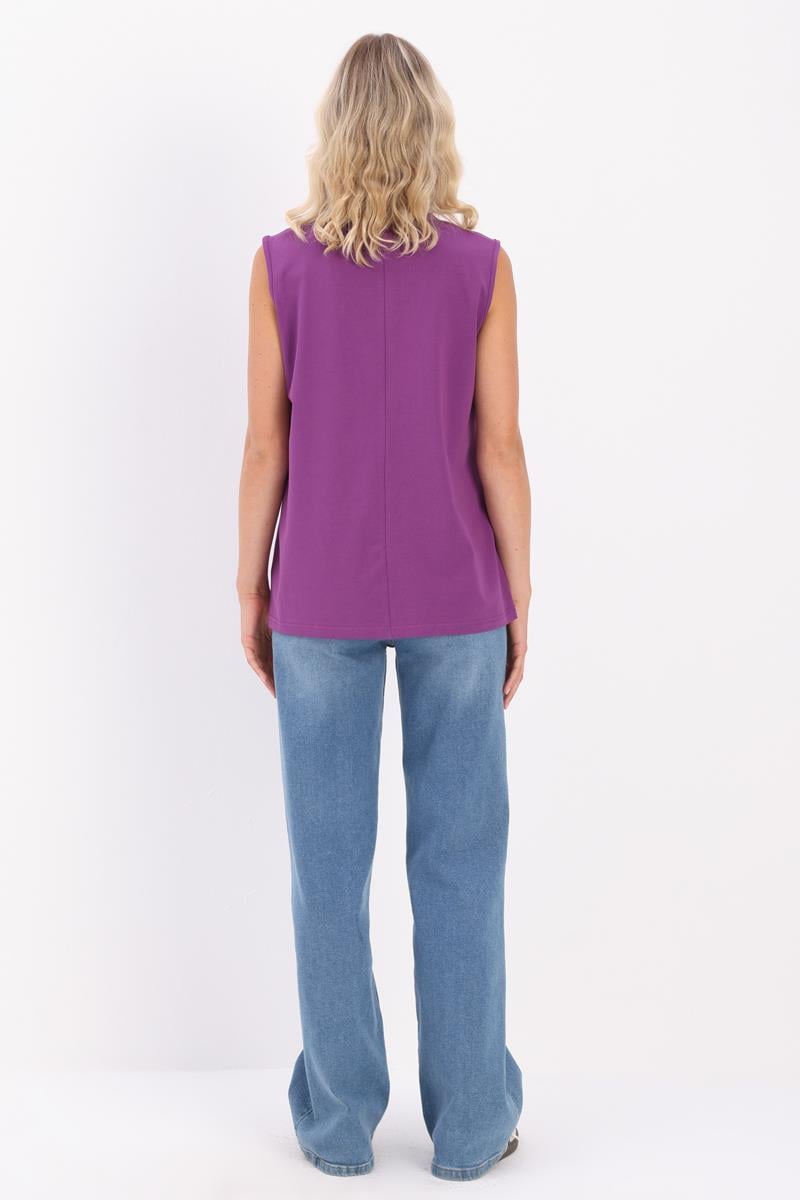 Bisiklet Yaka Kolsuz Pamuklu  T-shirt