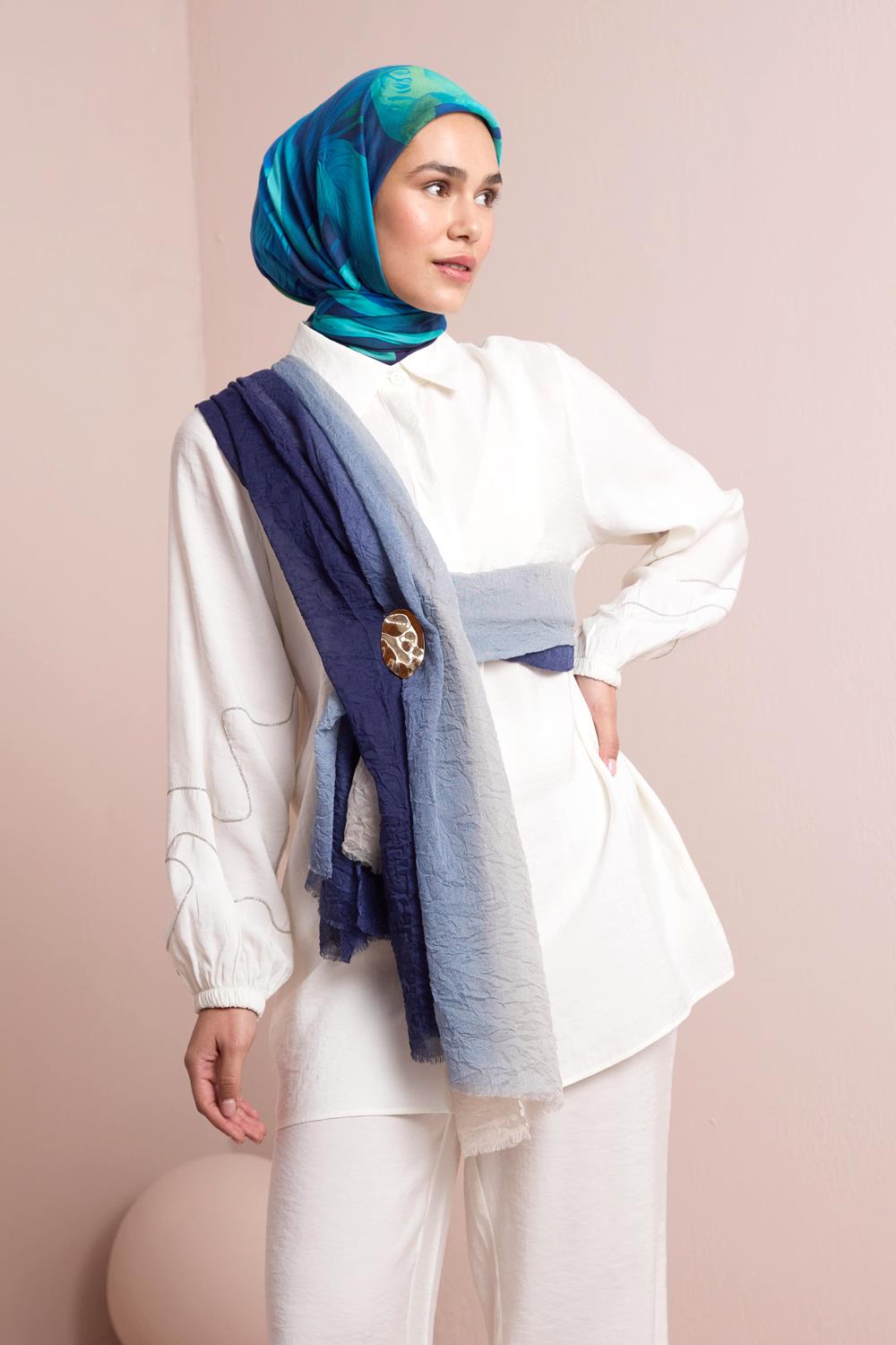 Mor-Mavi-Barok Eşarp