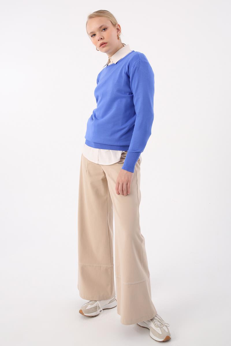 Crew-Neck Knitwear Sweater