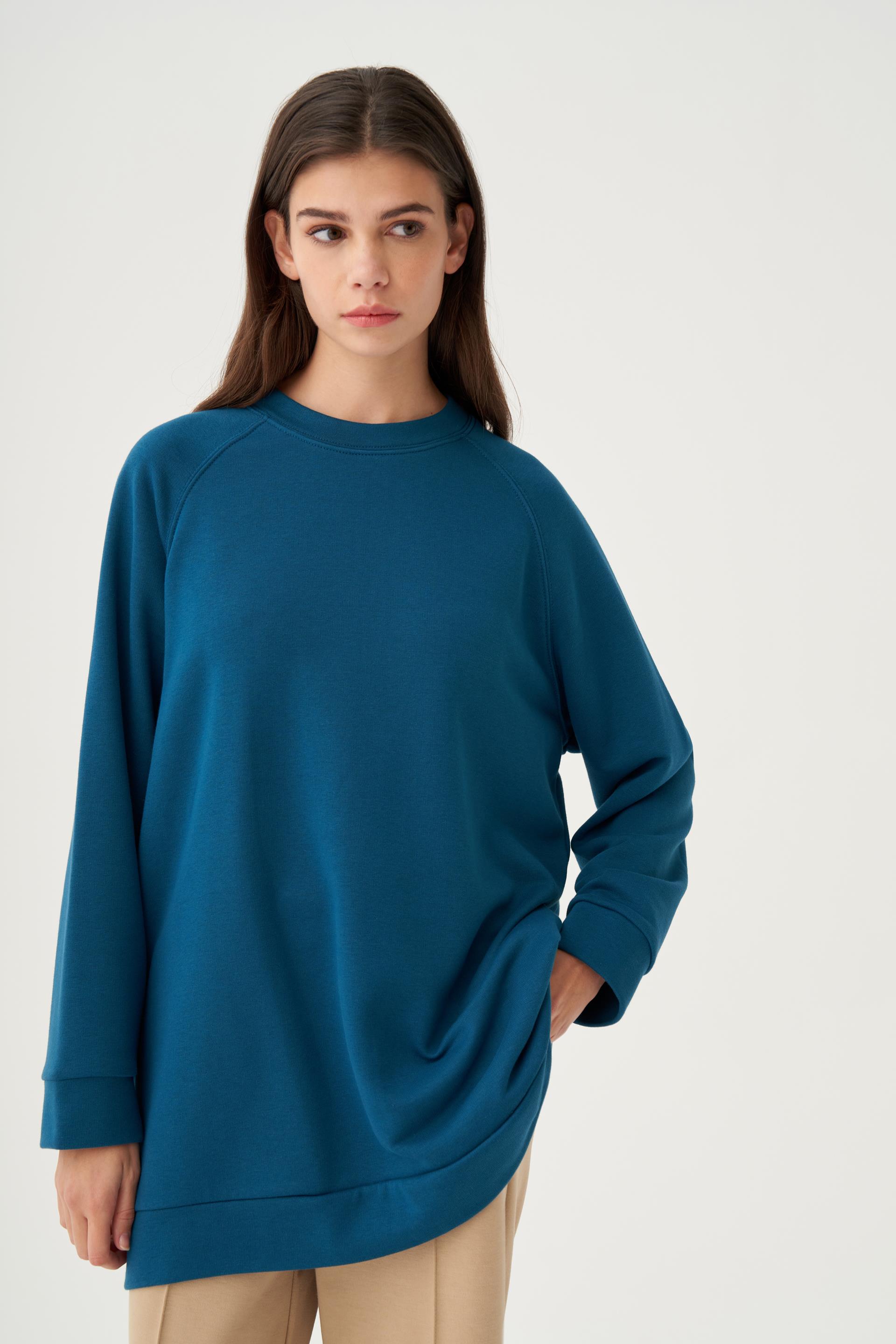 Petrol-Reglan Kollu Sweat