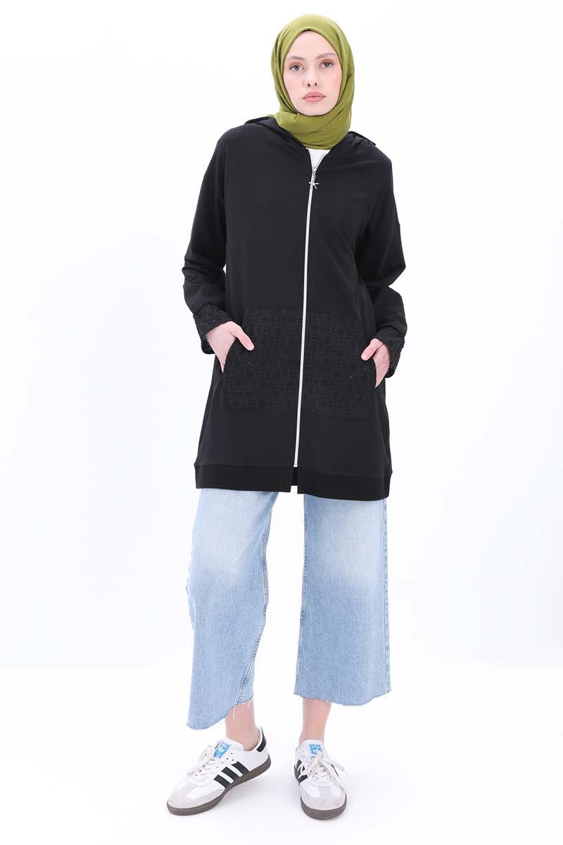 %100 Pamuklu Fisto Sweat Hırka