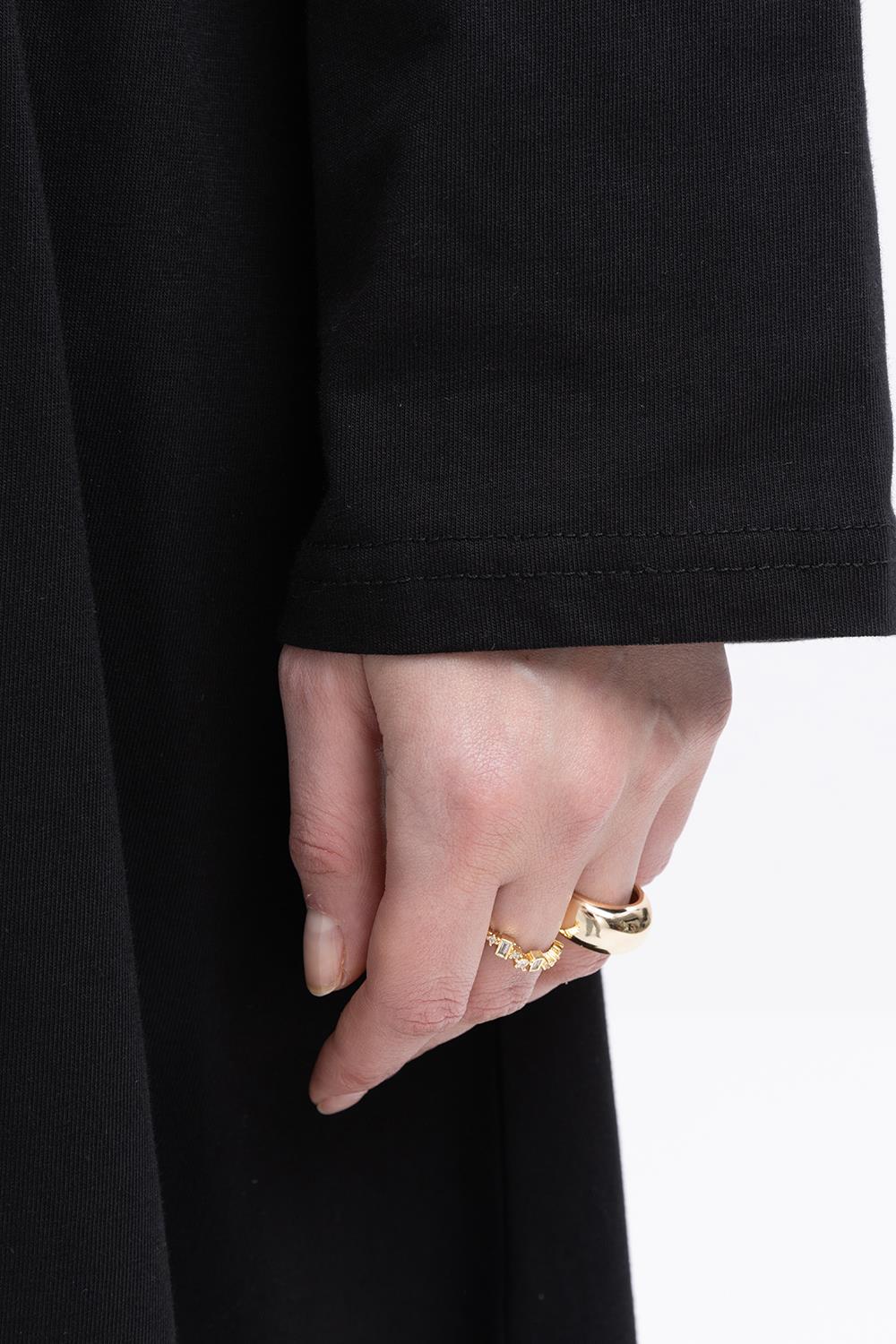 Siyah-Beli Bağlamalı Elbise