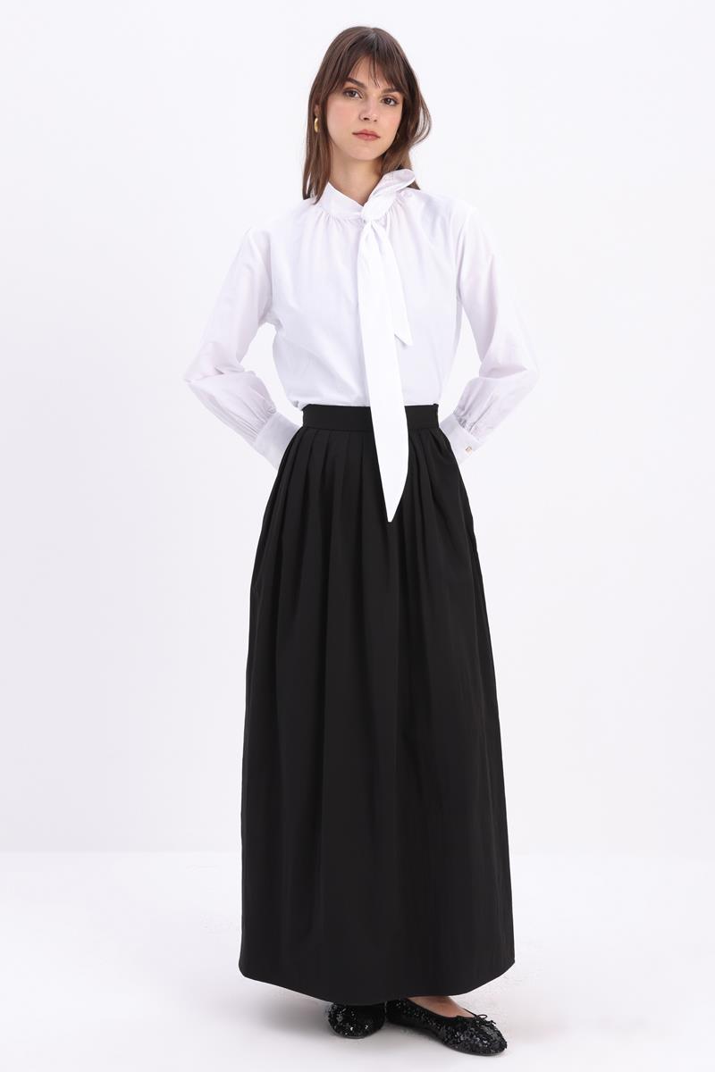 Pleated Flared Skirt