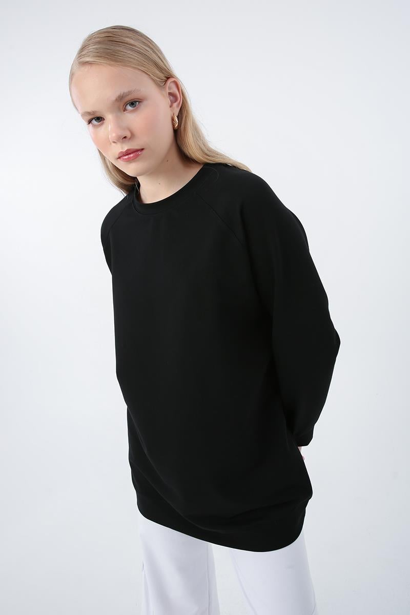 Bisiklet Yaka Reglan Kol Sweatshirt