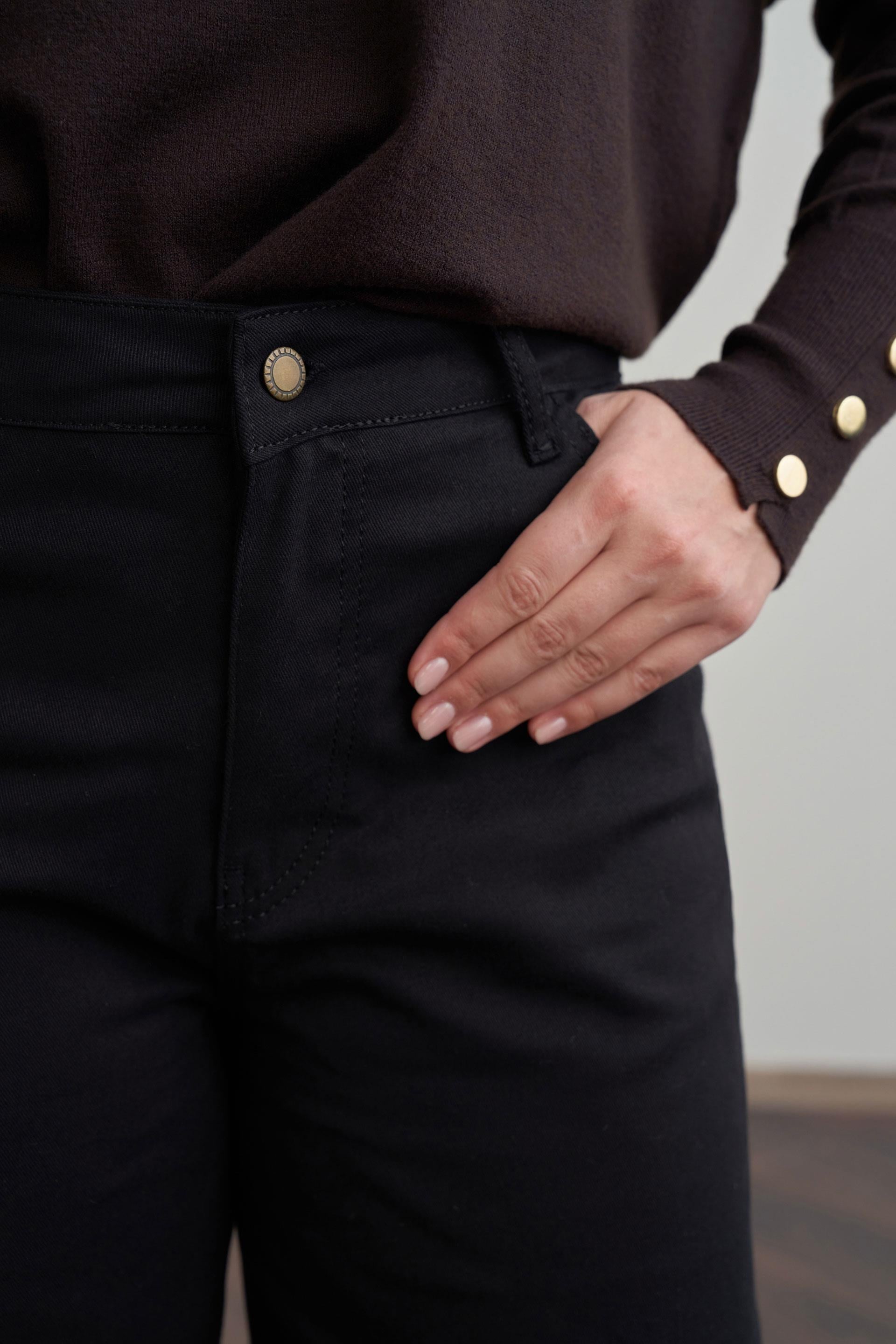 Siyah-Boru Paça Büyük Beden Gabardin Pantolon