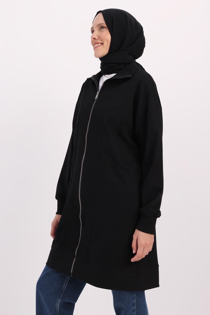Fermuarlı Cepli Sweat Hırka