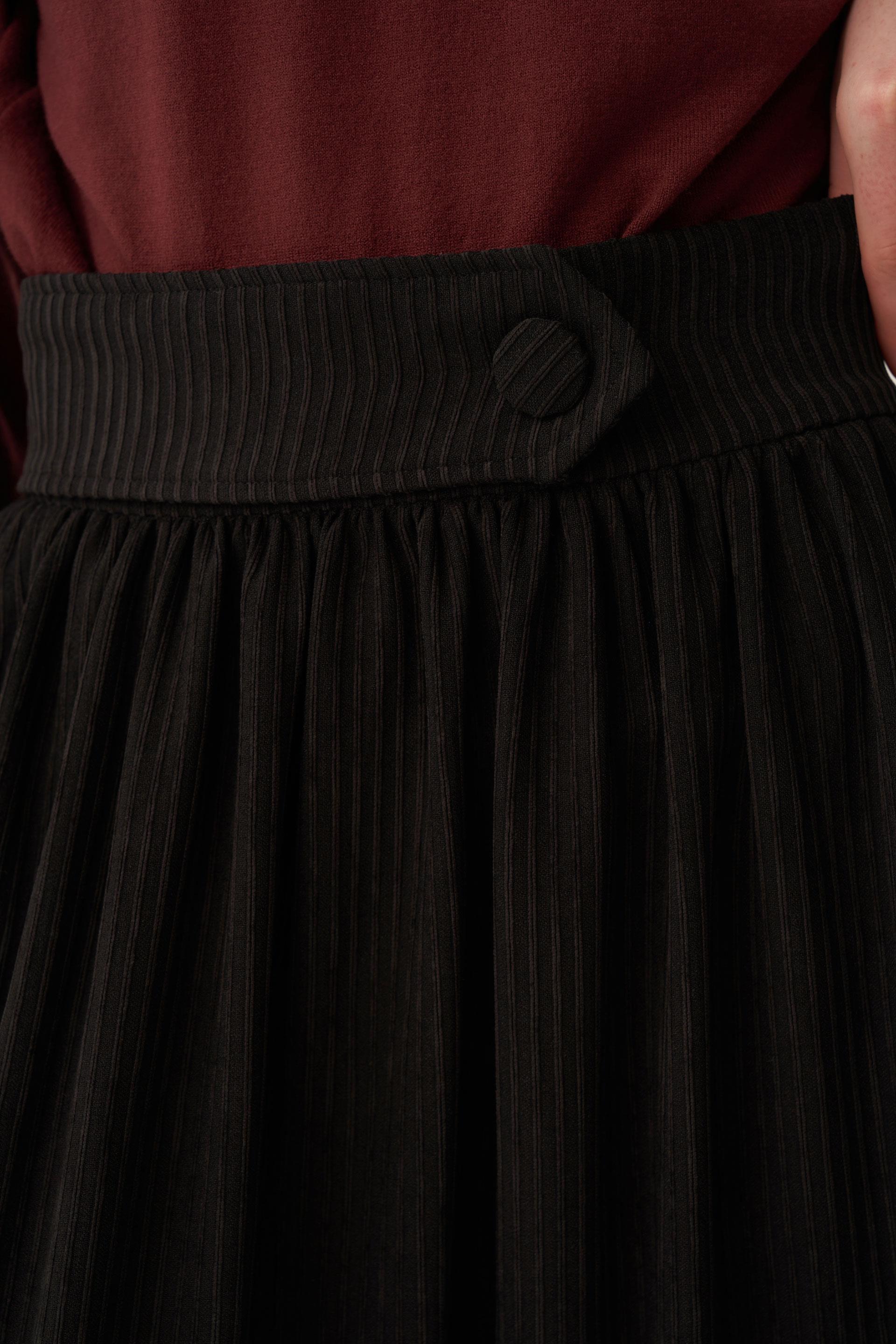 Siyah-Fitilli Kadife Kloş Etek