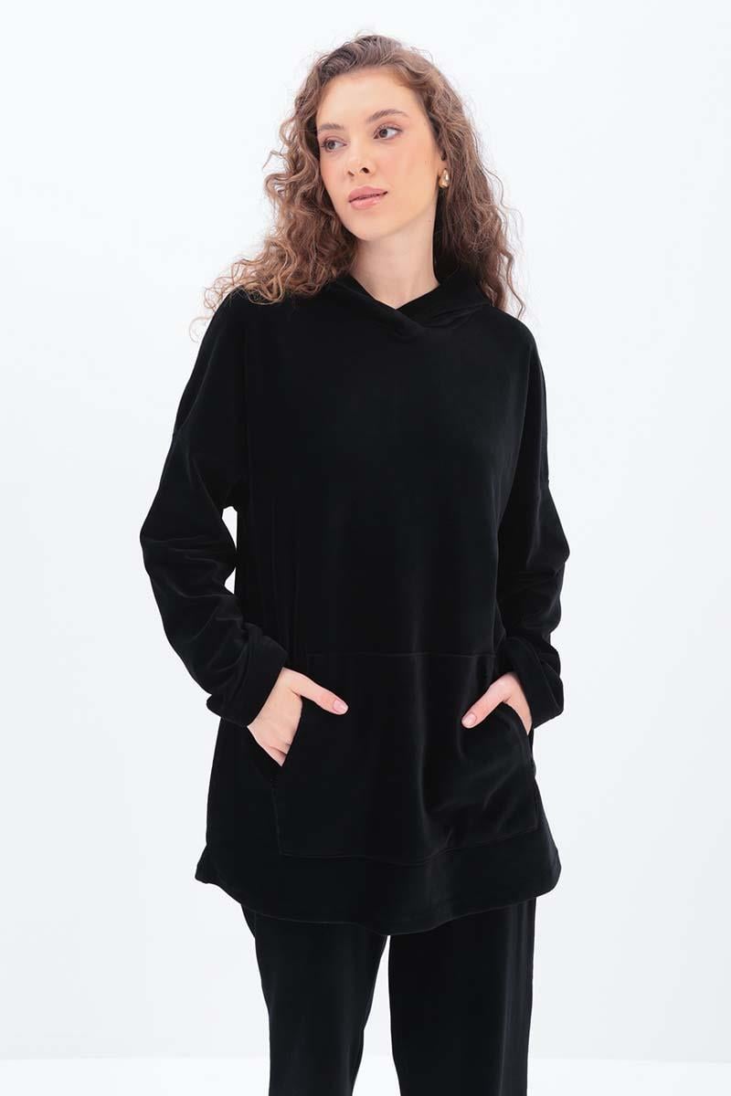 Hooded Kangaroo Pants Suit With Pockets
