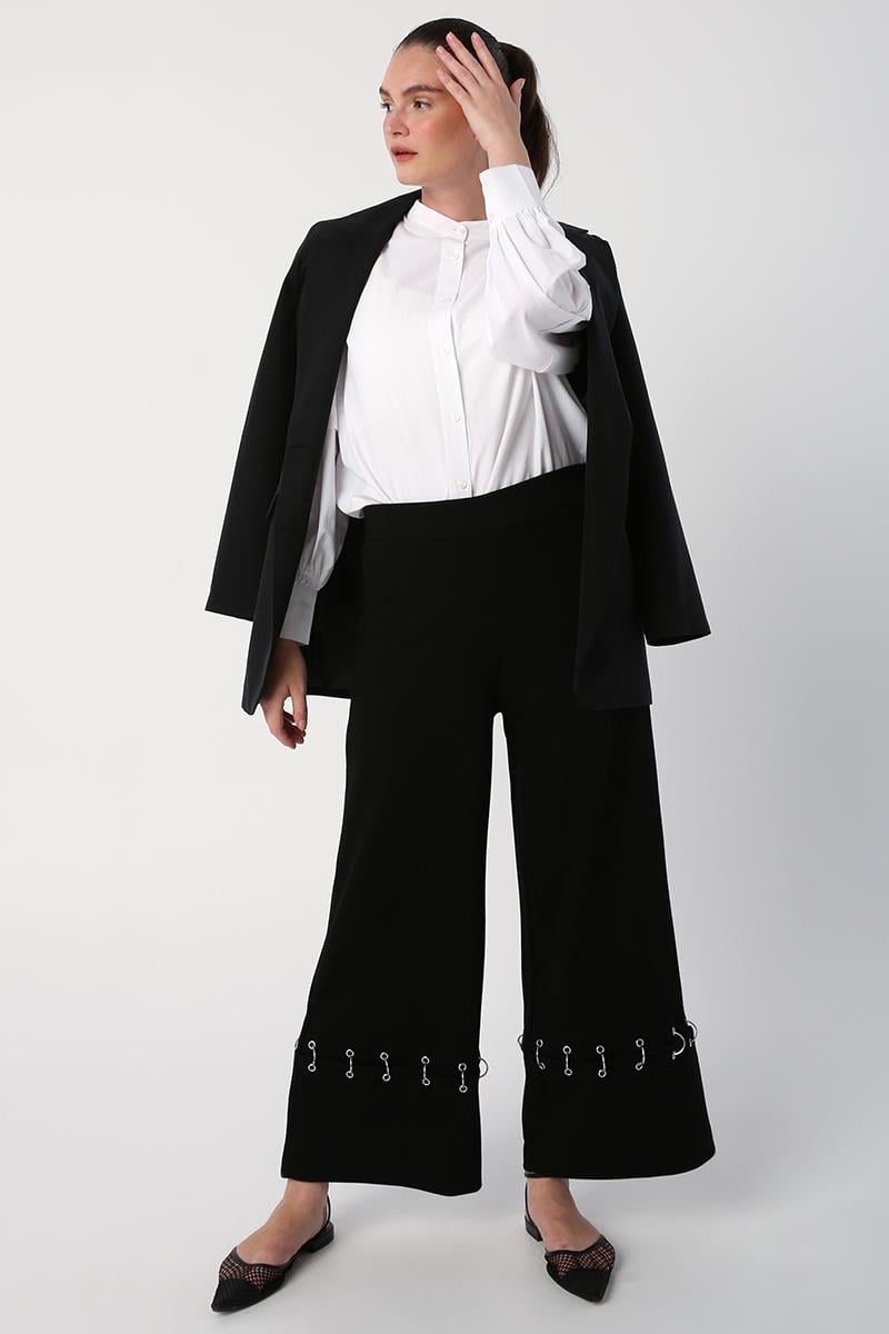 Metal Ring Wide Leg Trousers
