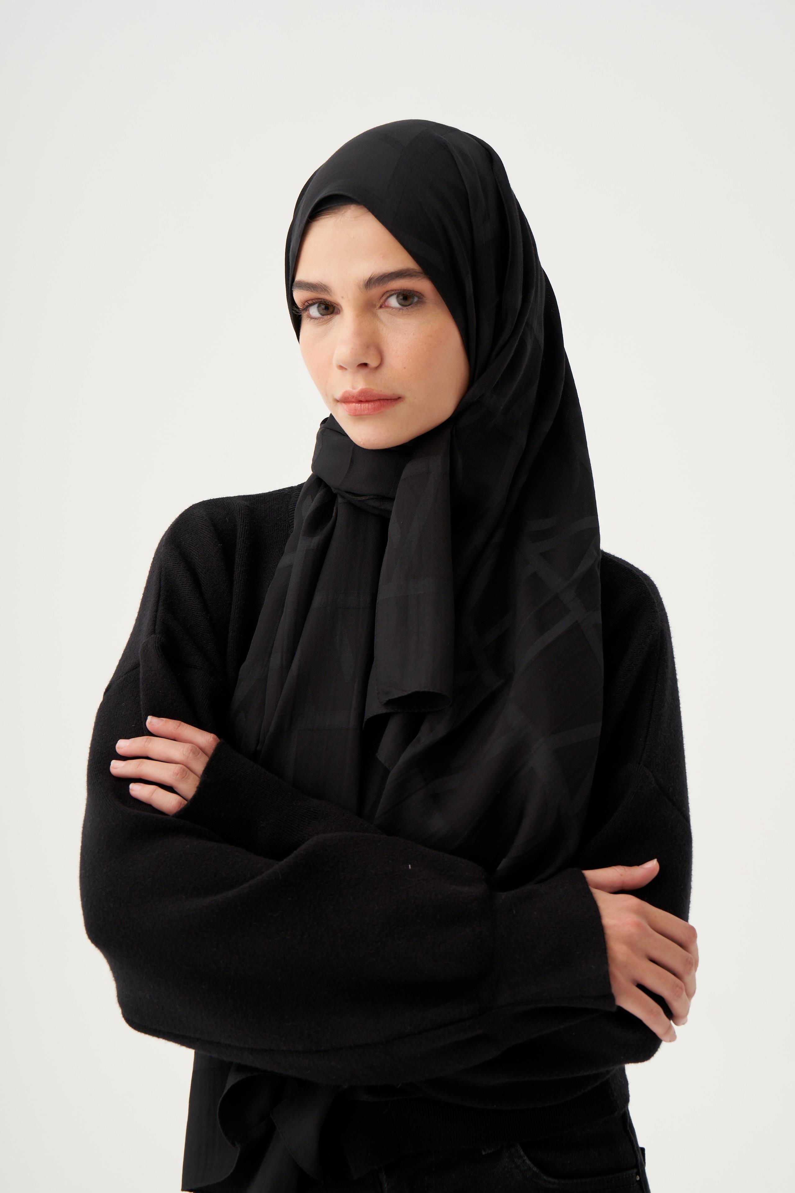 Siyah-Modal Pamuklu Şal