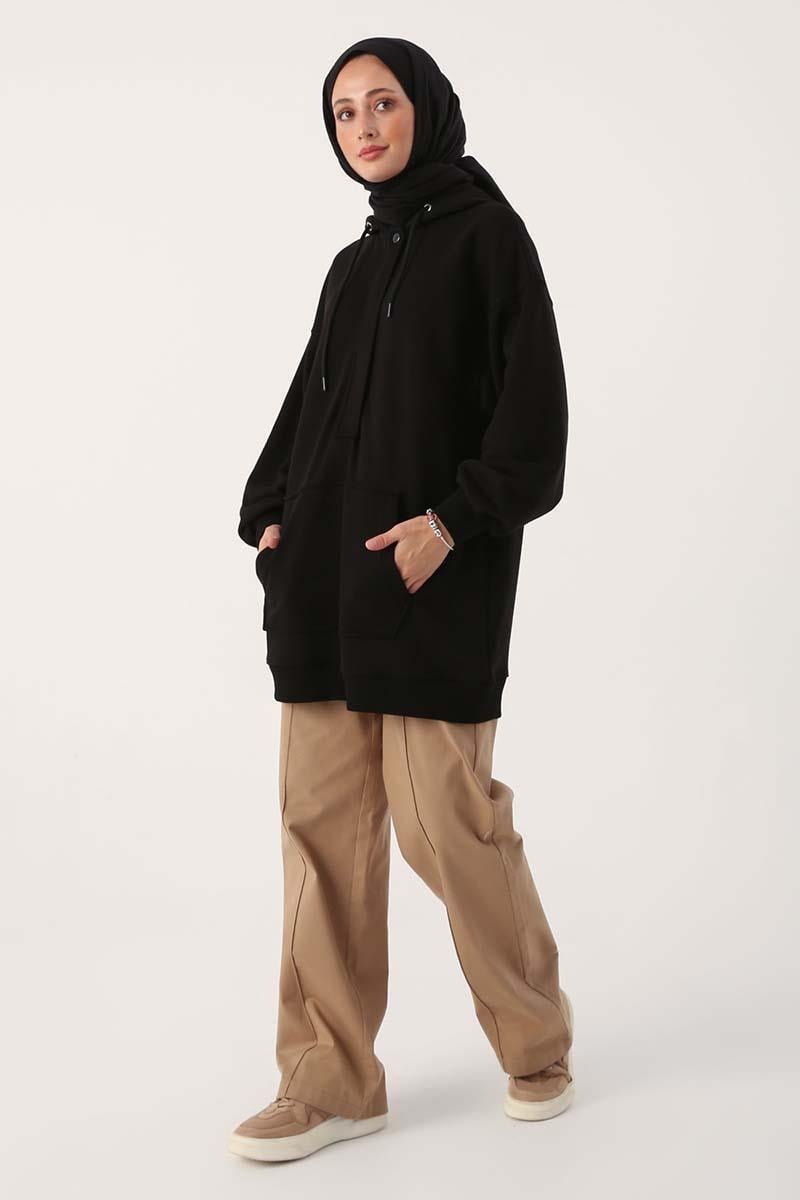 Oversize Hooded Kangaroo Pocket Sweat Tunic