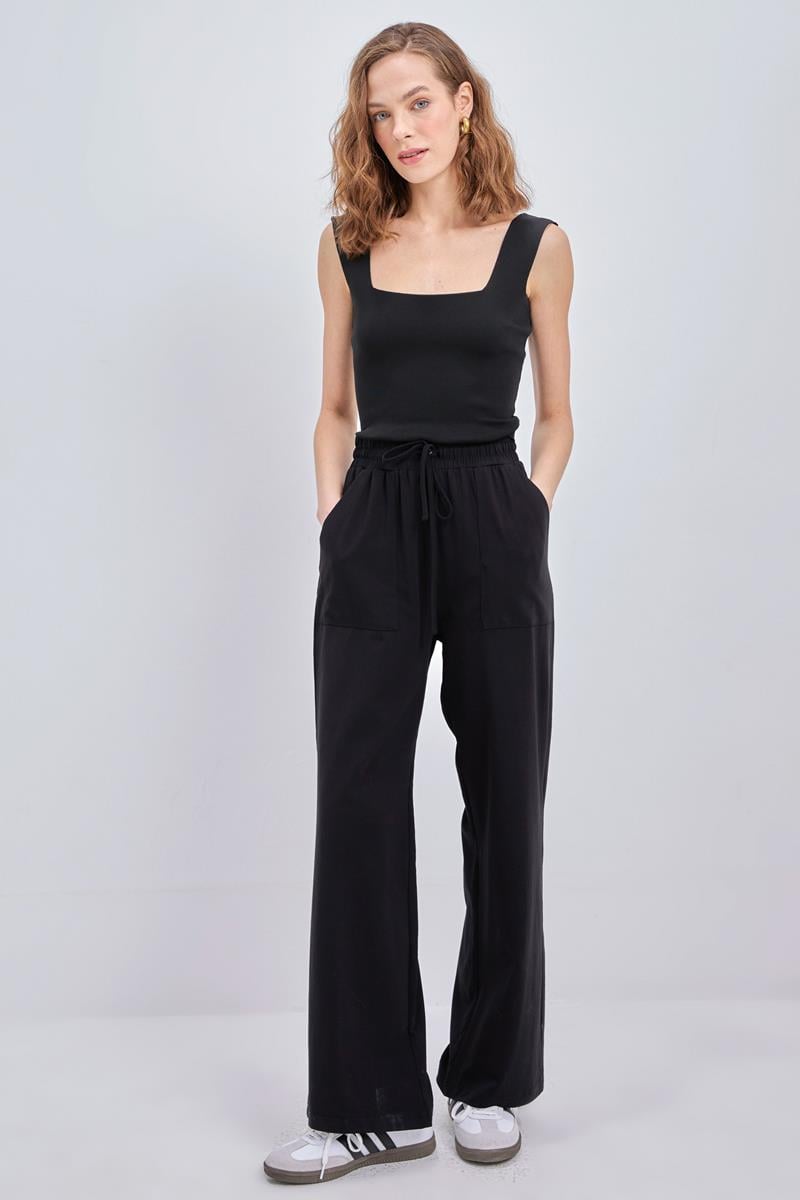 Pamuklu Cepli Eşofman Altı