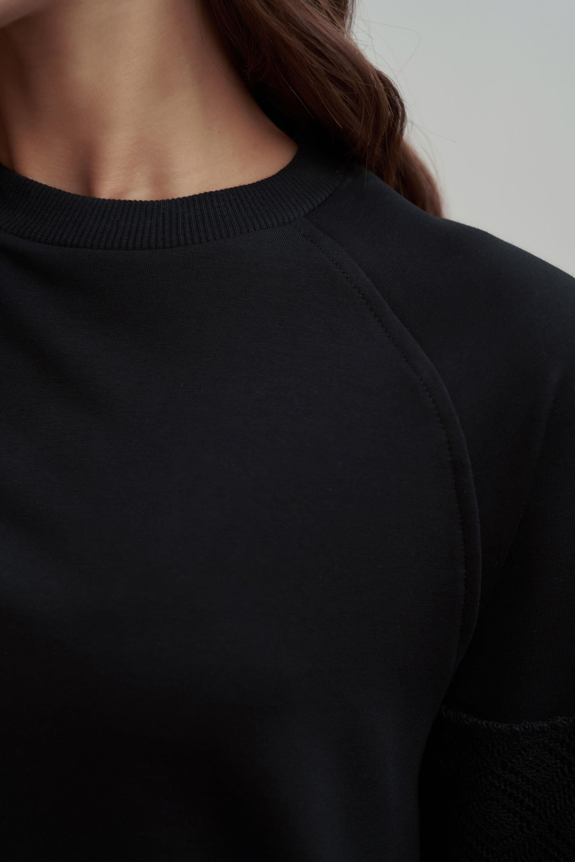 Siyah-Pamuklu Dantel Garnili Eşofman Takımı